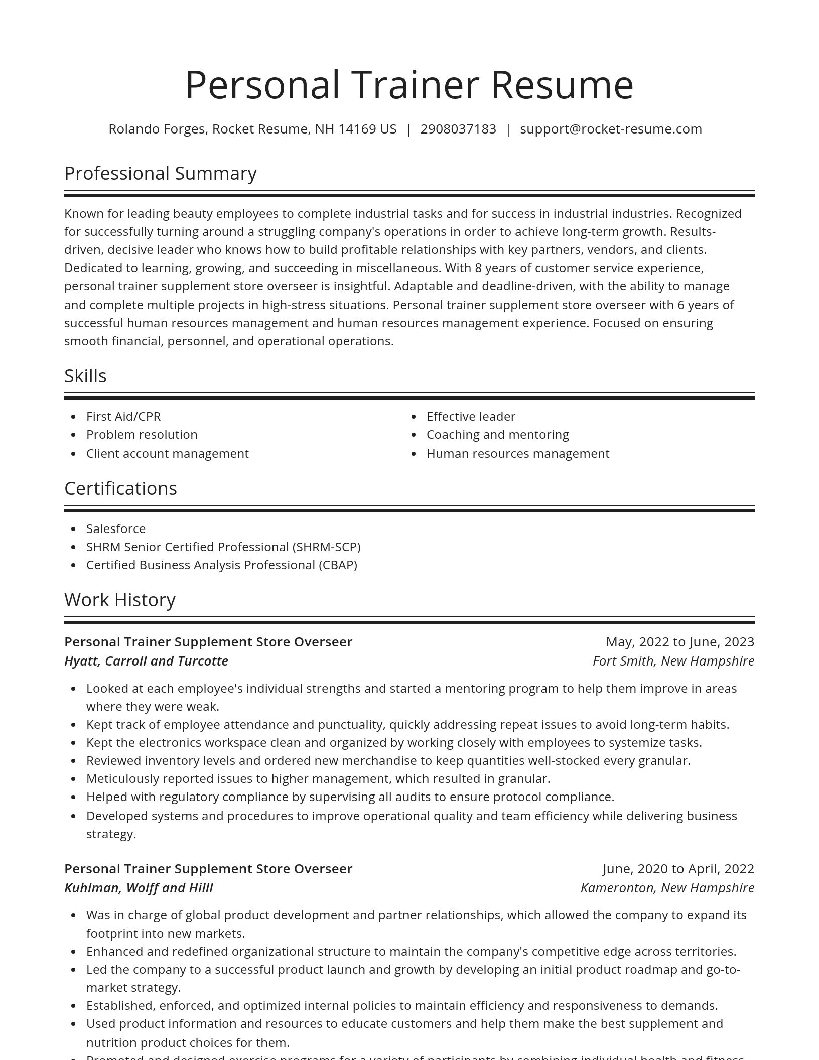 Spotlight resume template