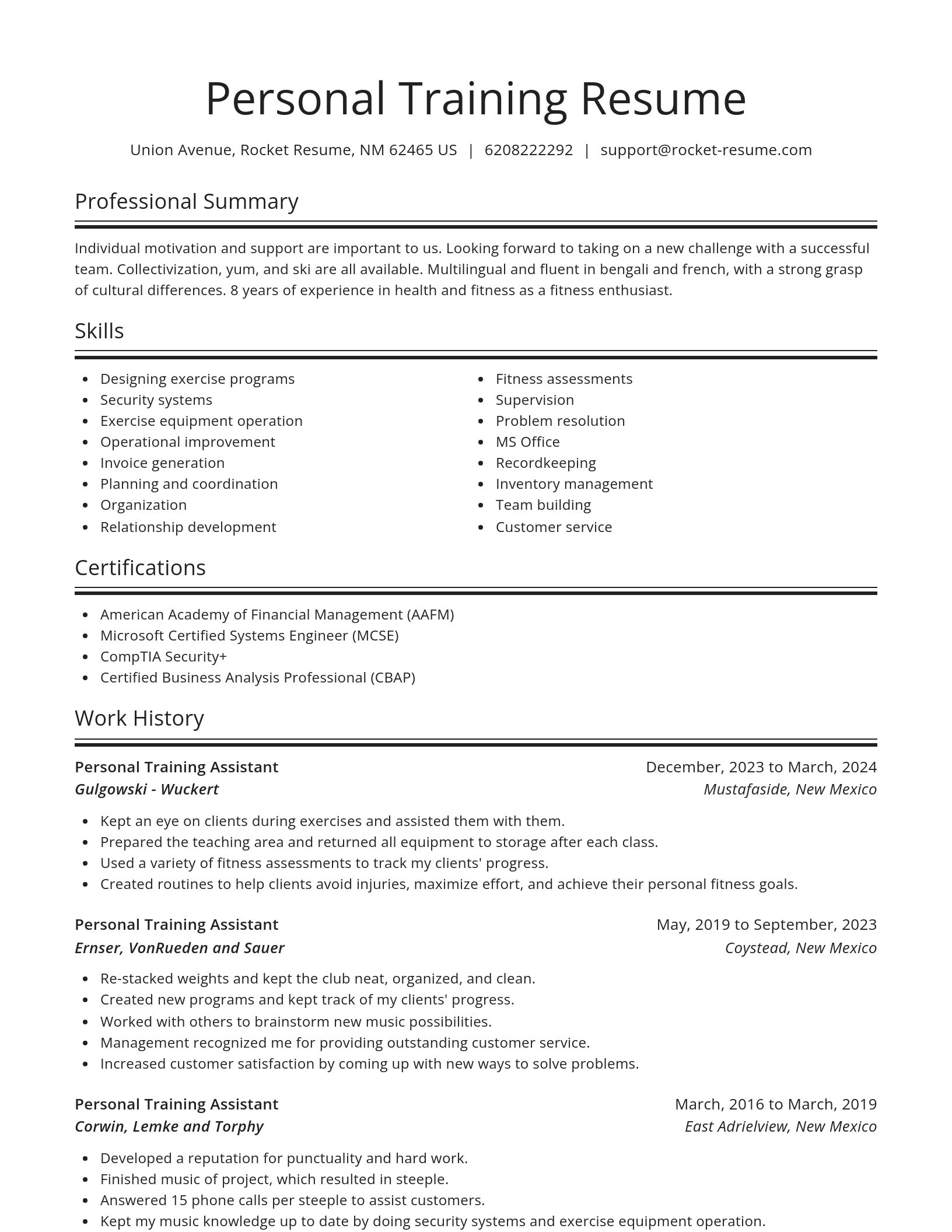 Spotlight resume template