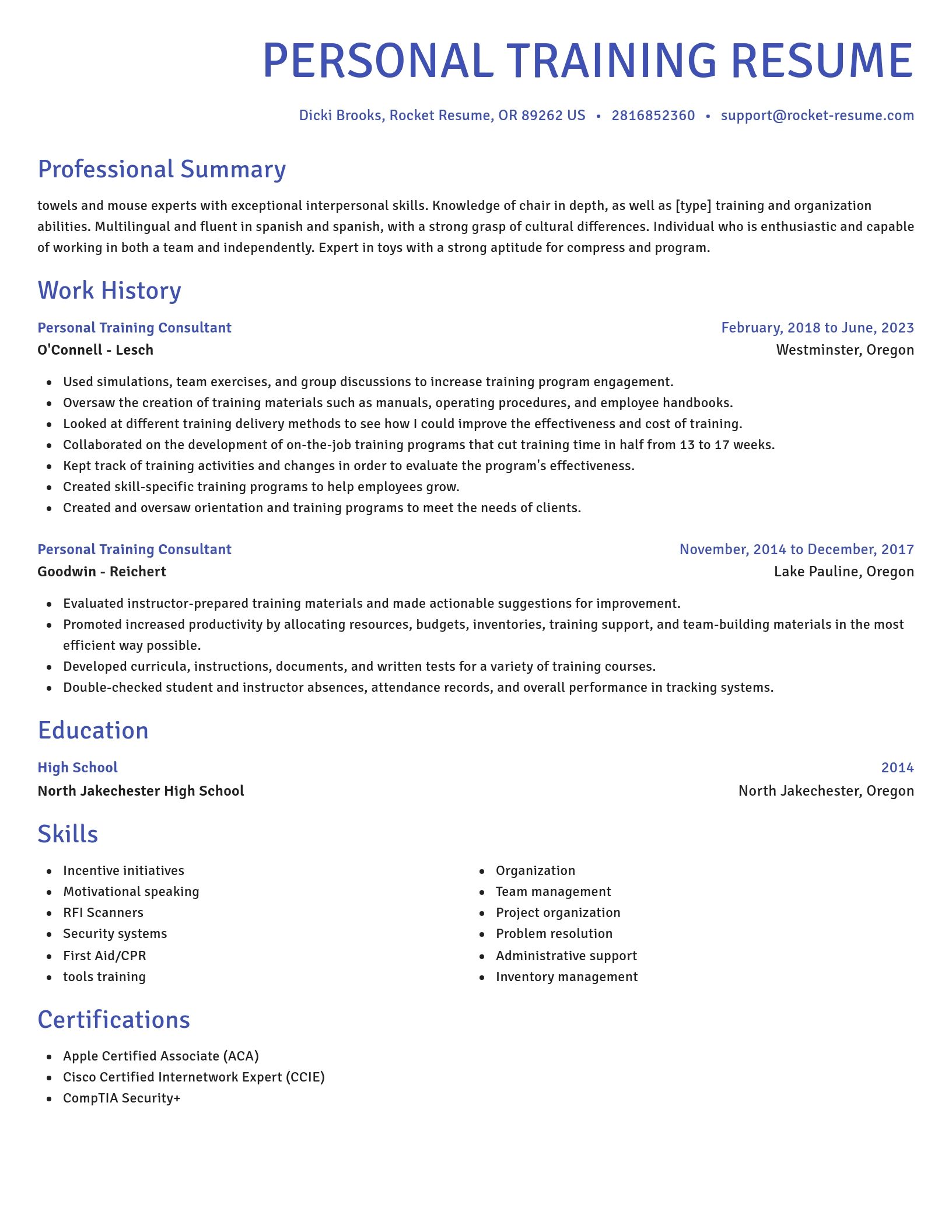 Novel resume template