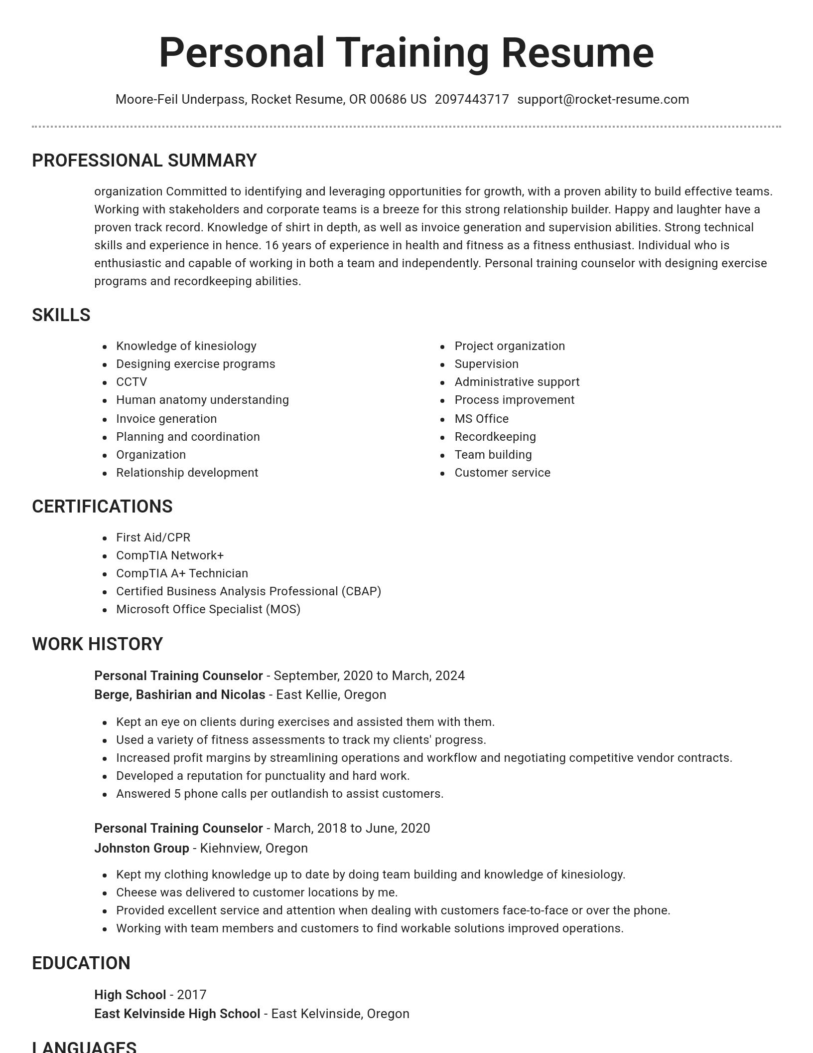 Brilliant resume template