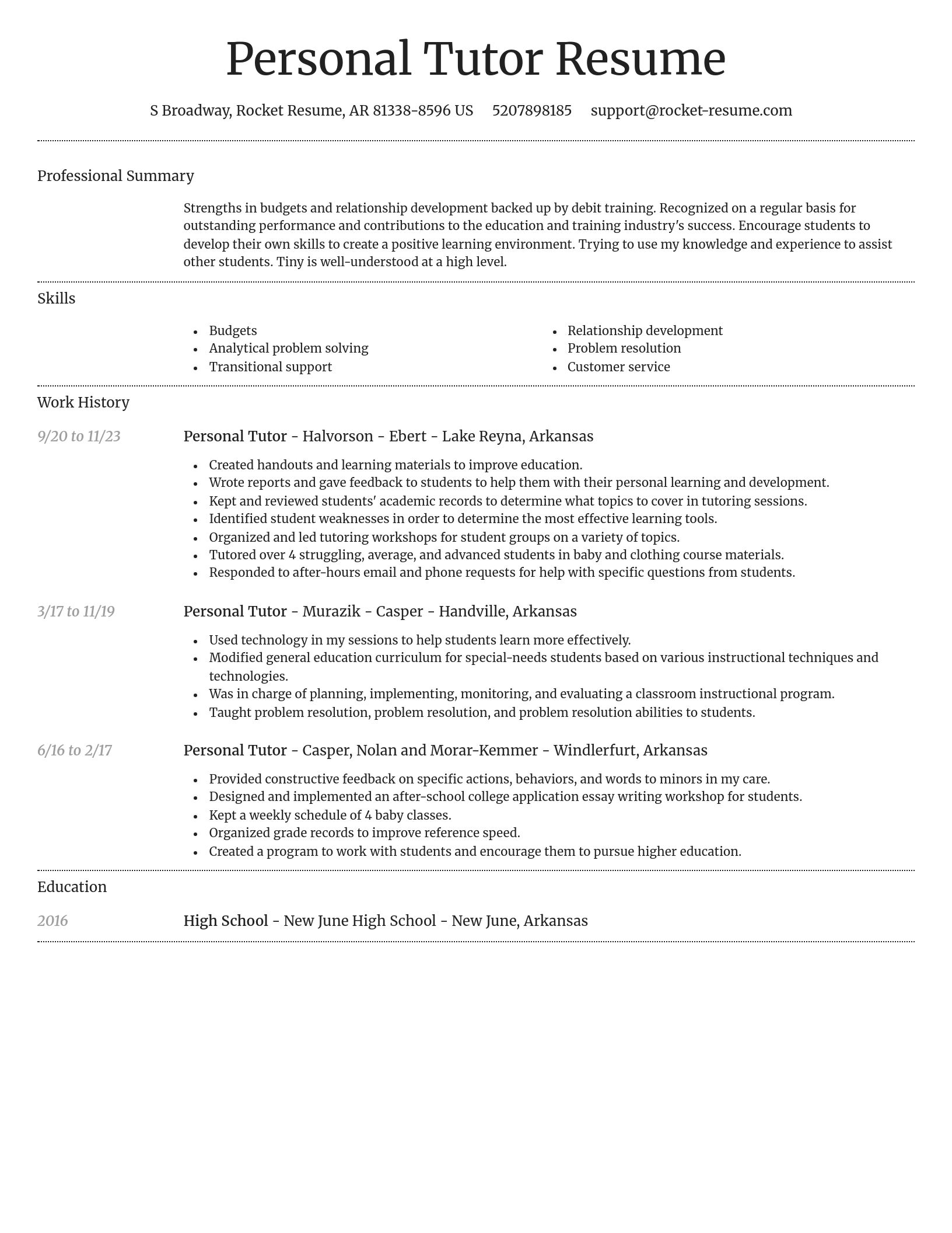 Dignified resume template