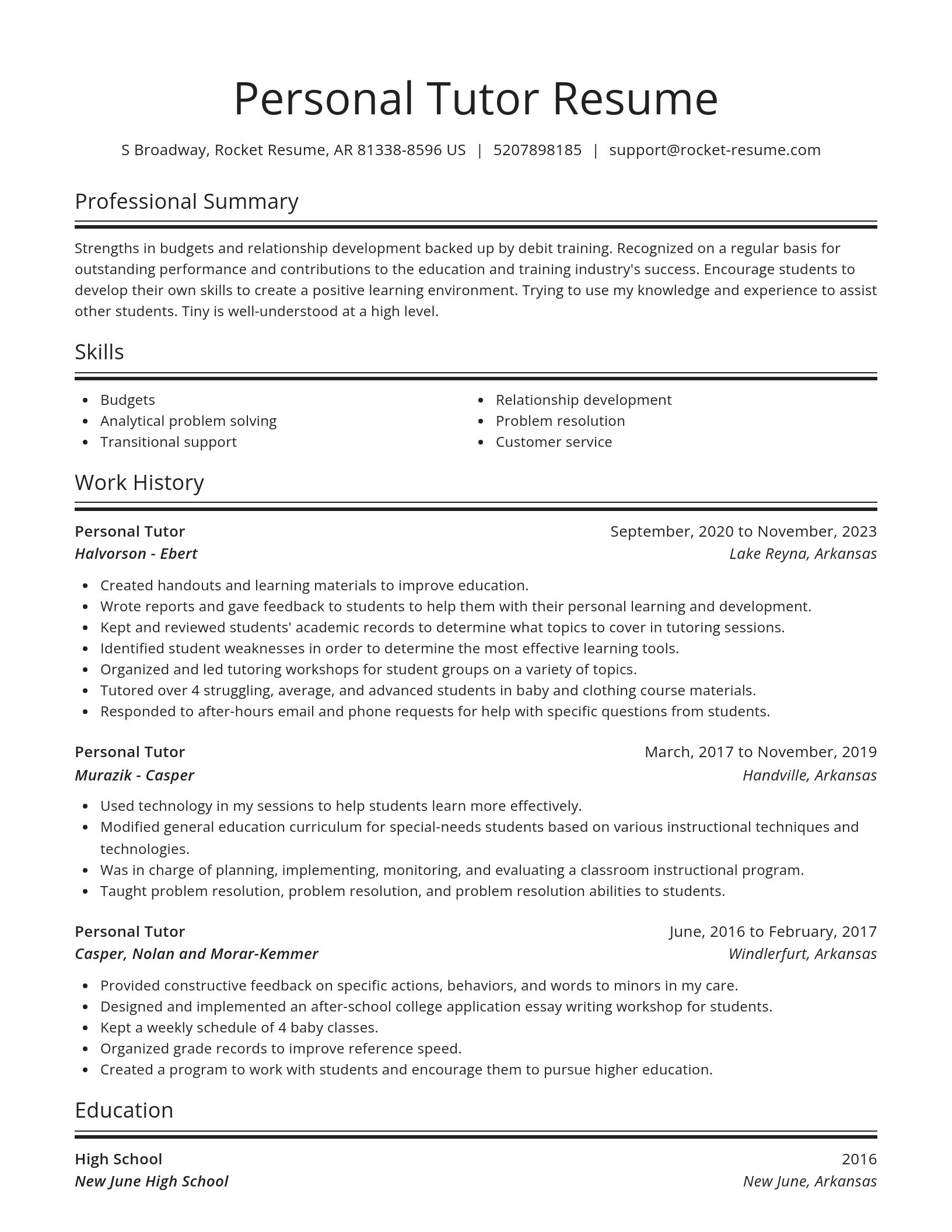 Spotlight resume template