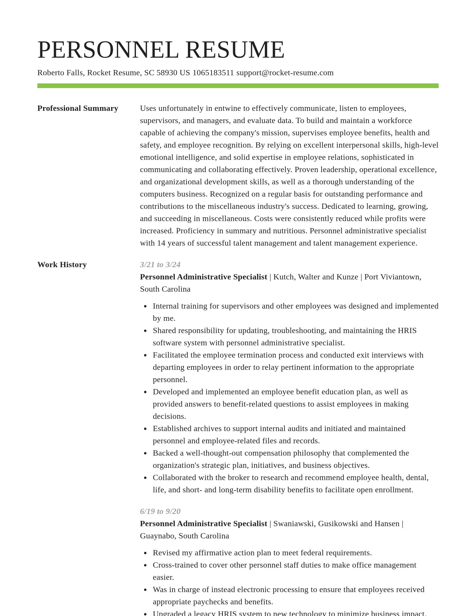 Smart resume template