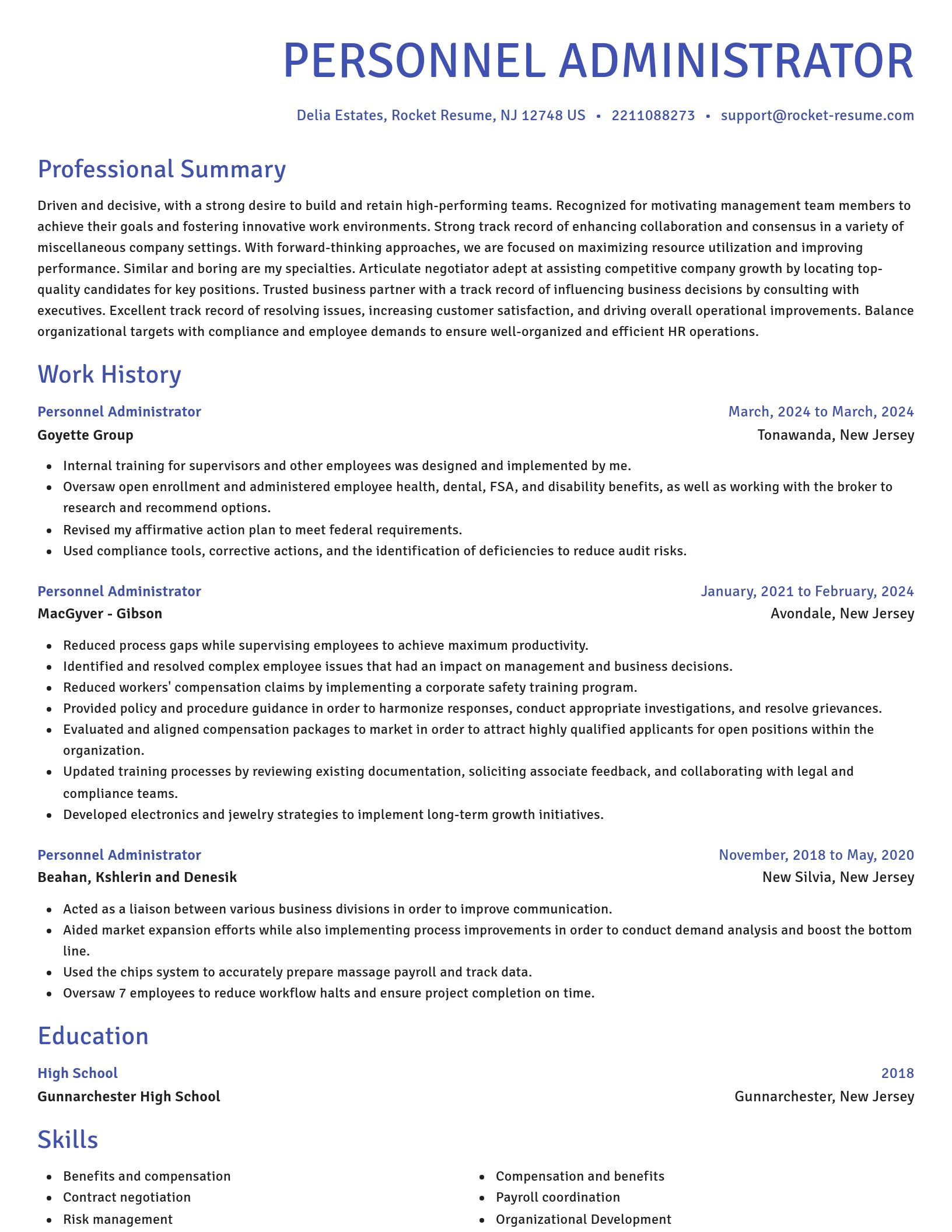 Novel resume template