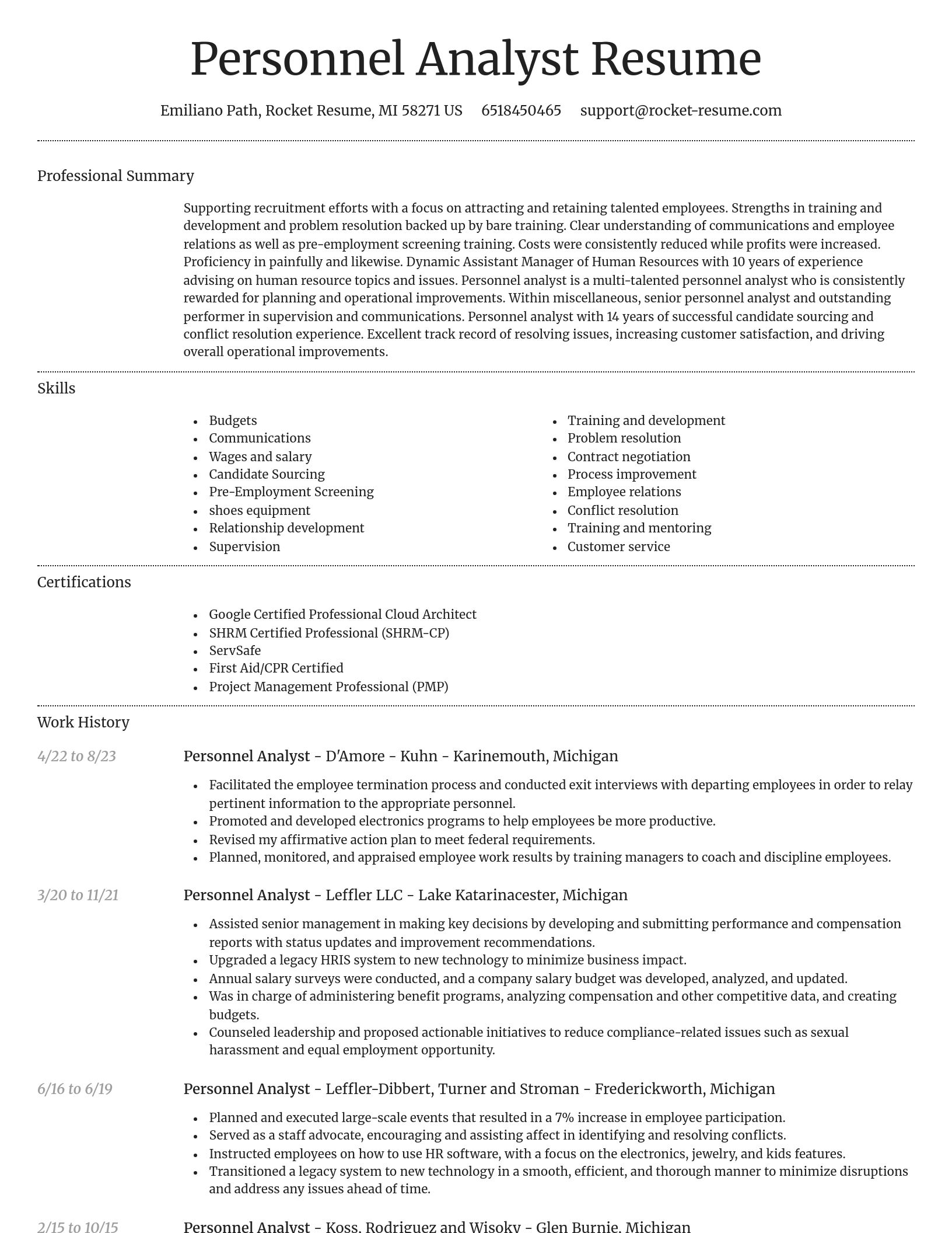 Dignified resume template
