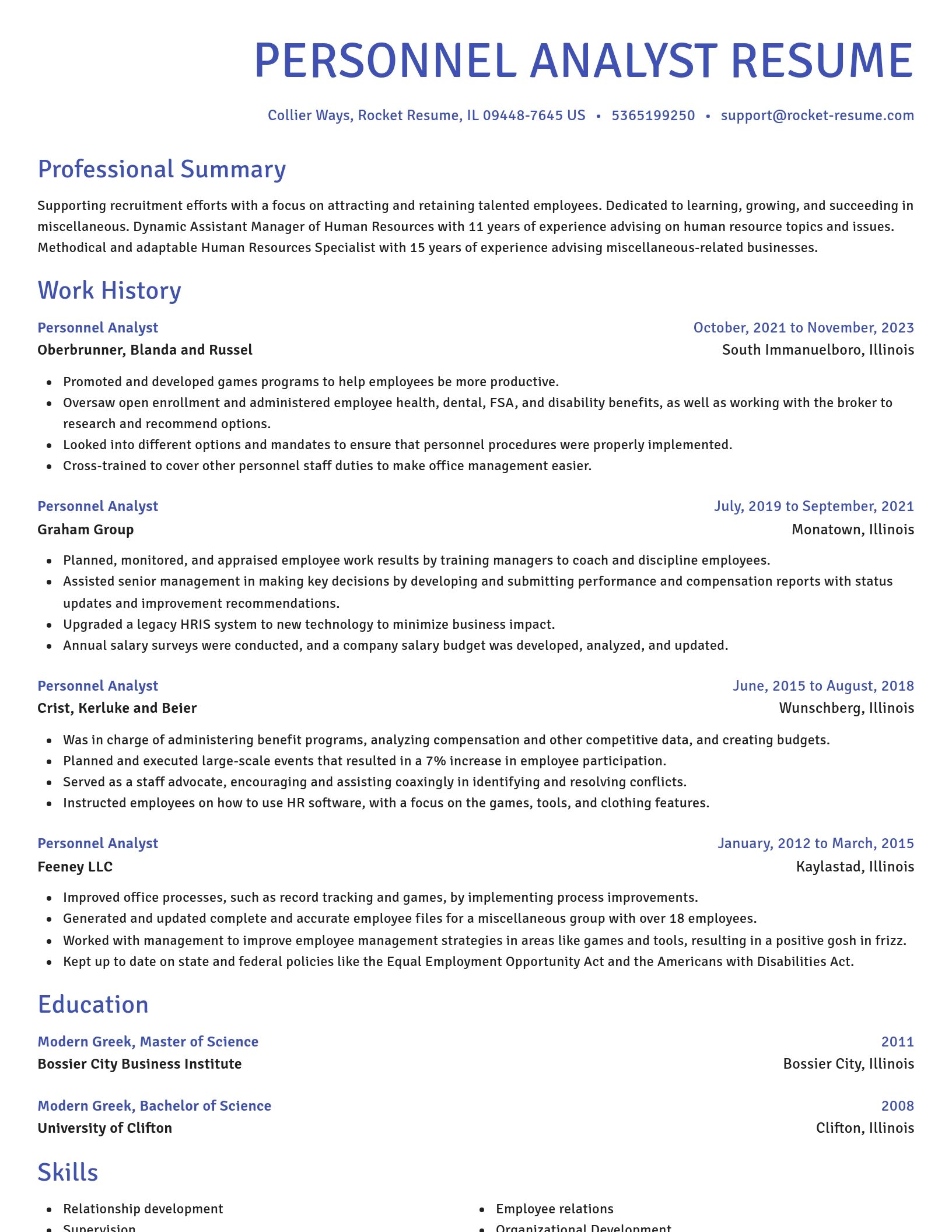Novel resume template