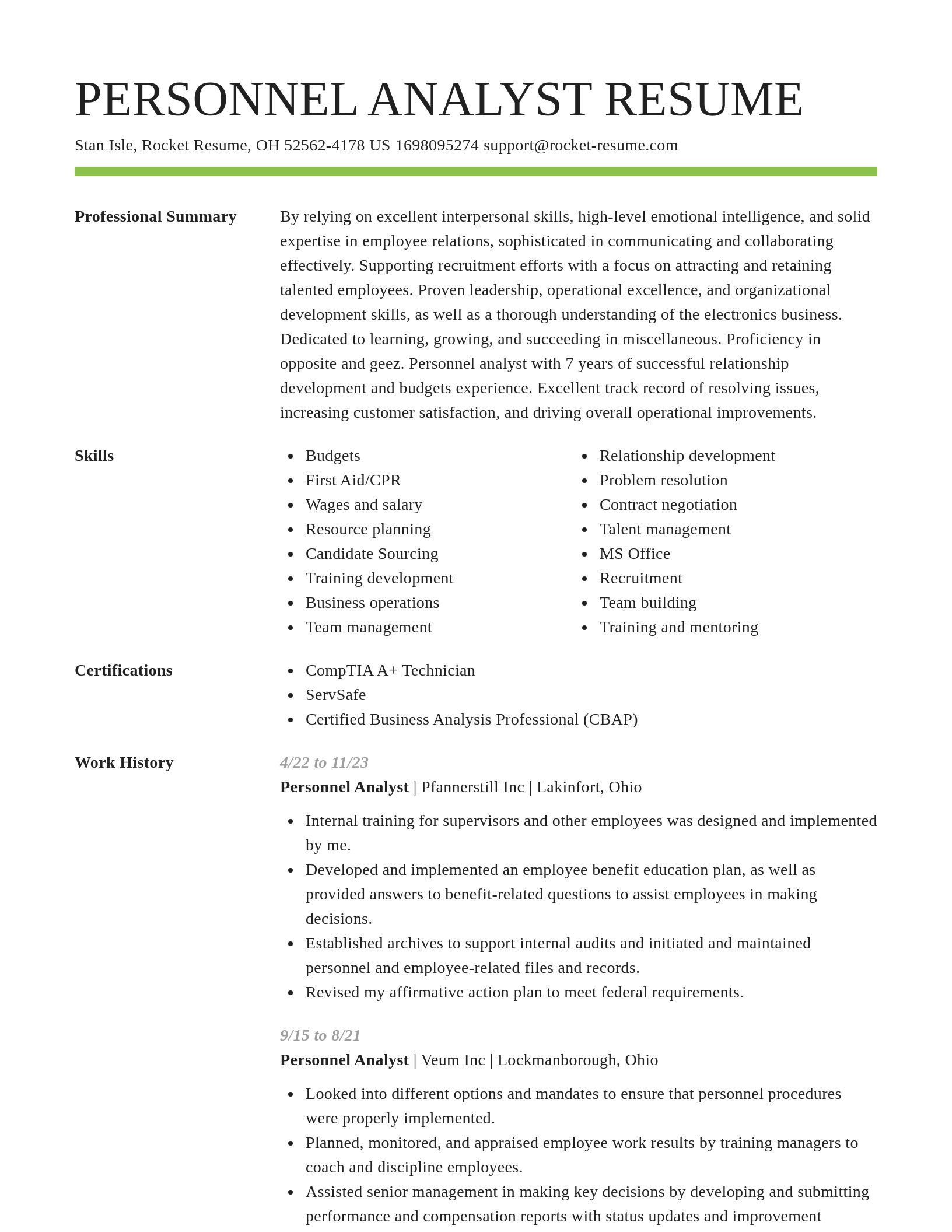 Smart resume template