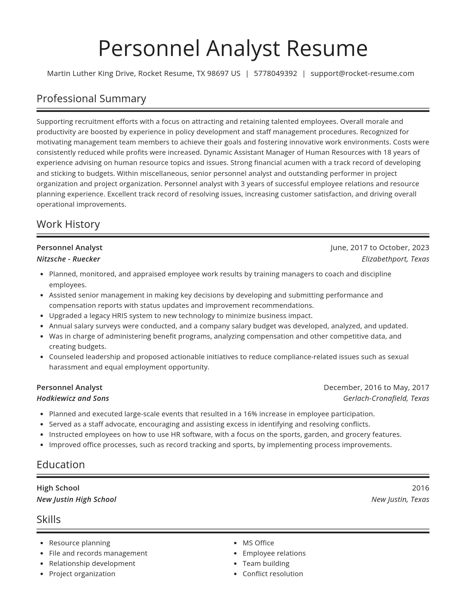 Spotlight resume template
