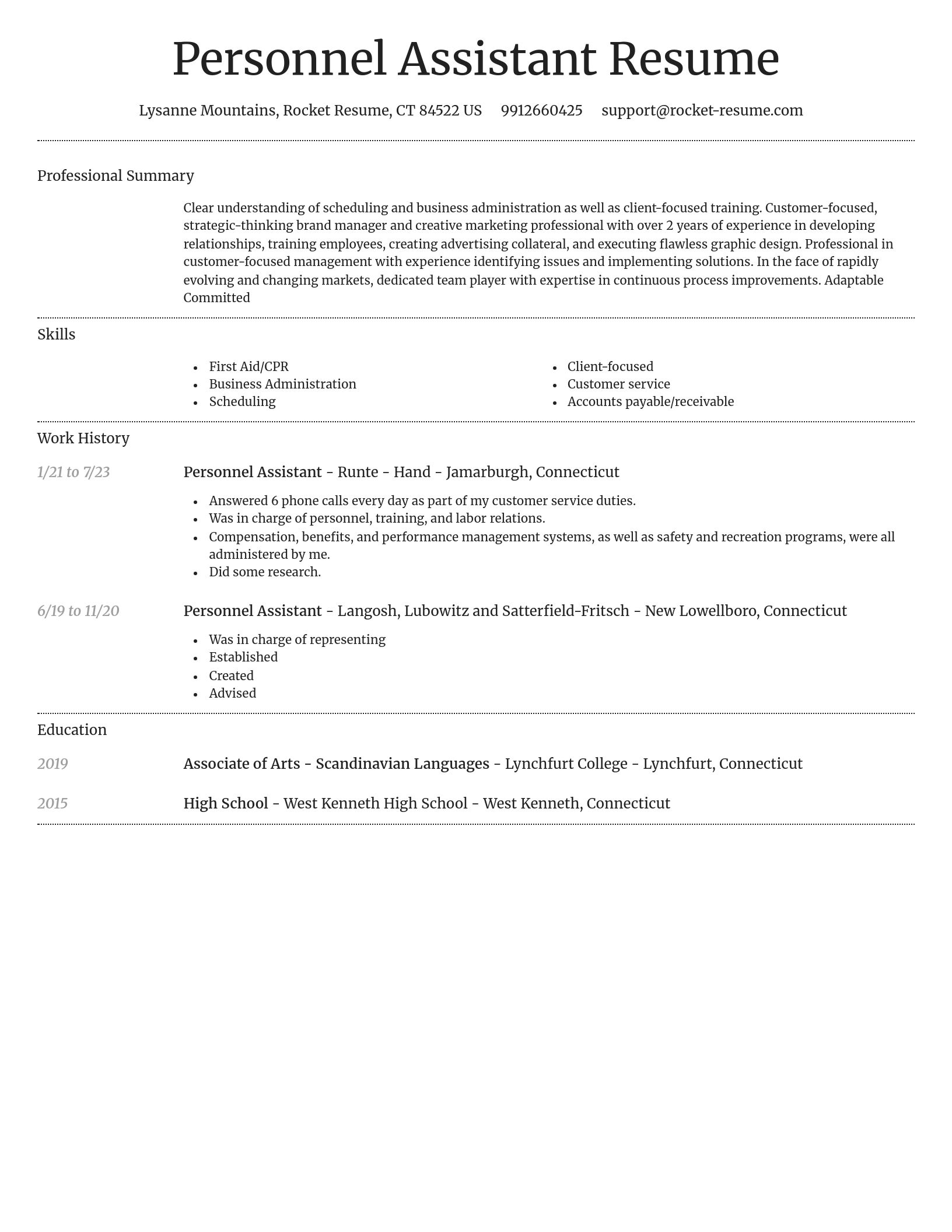 Dignified resume template