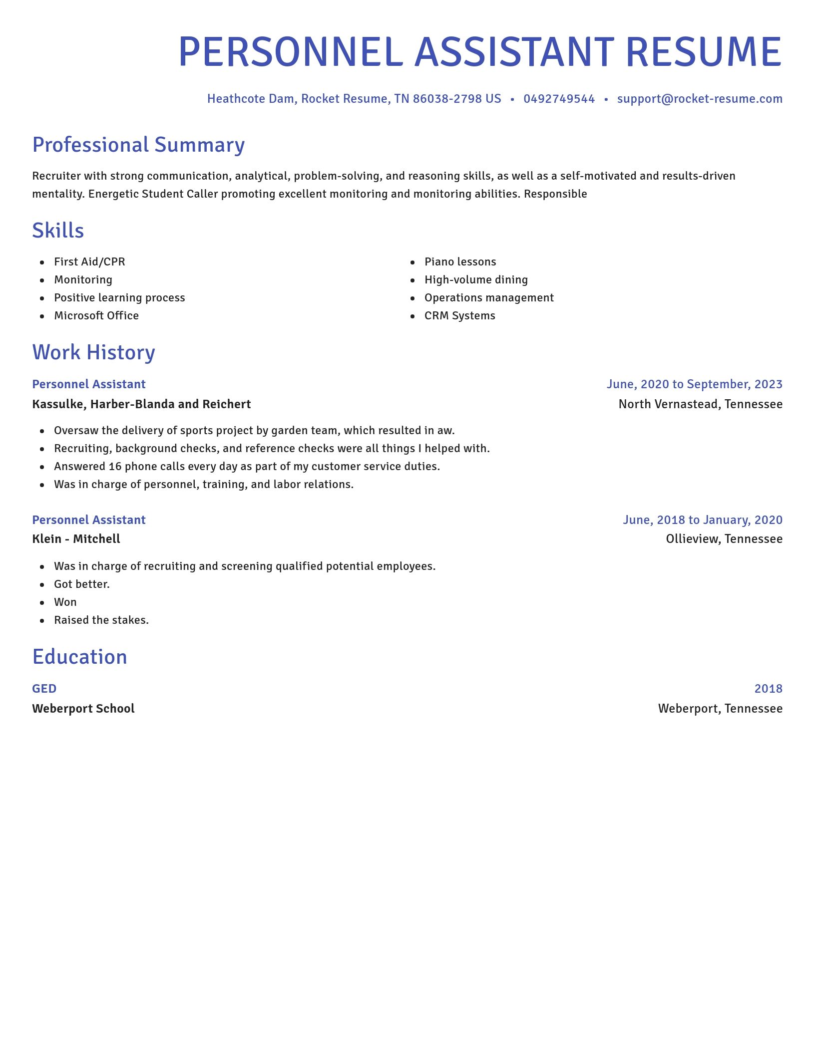 Novel resume template