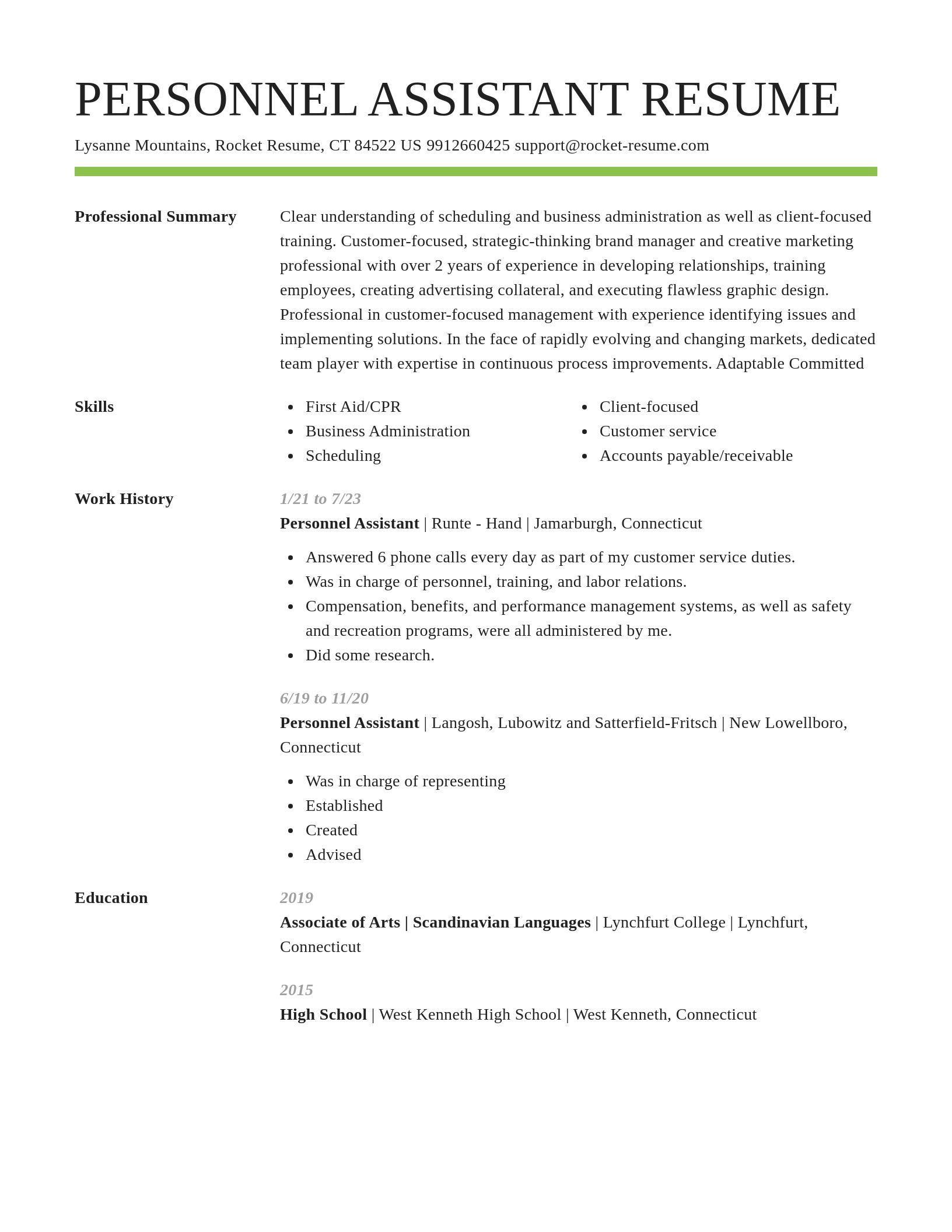 Smart resume template