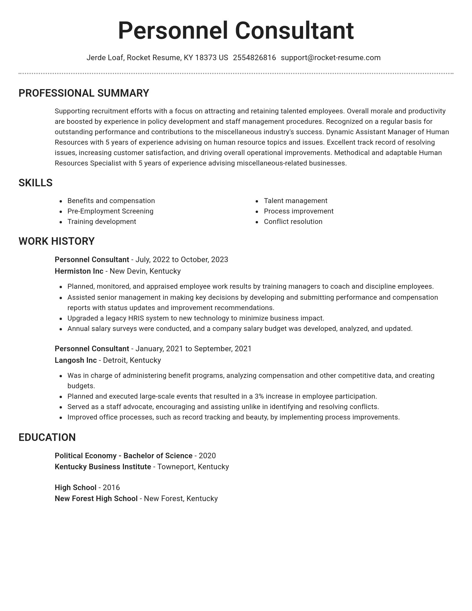 Brilliant resume template