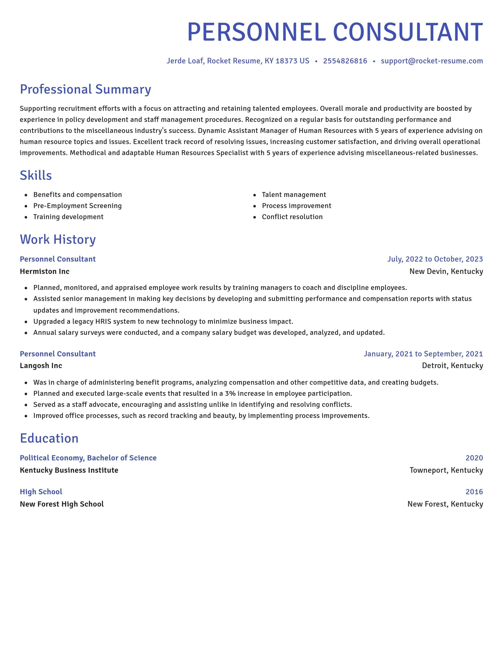 Novel resume template