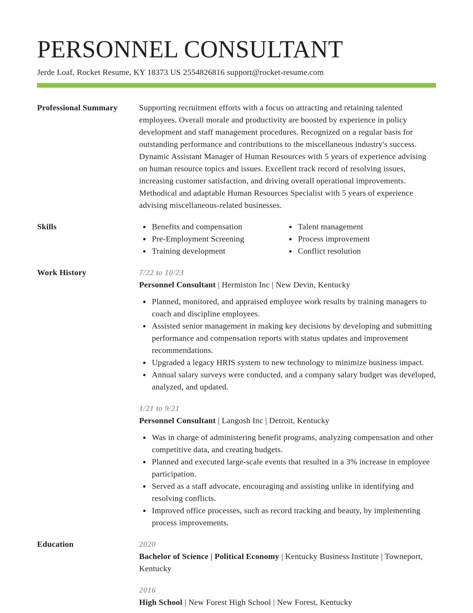 Smart resume template