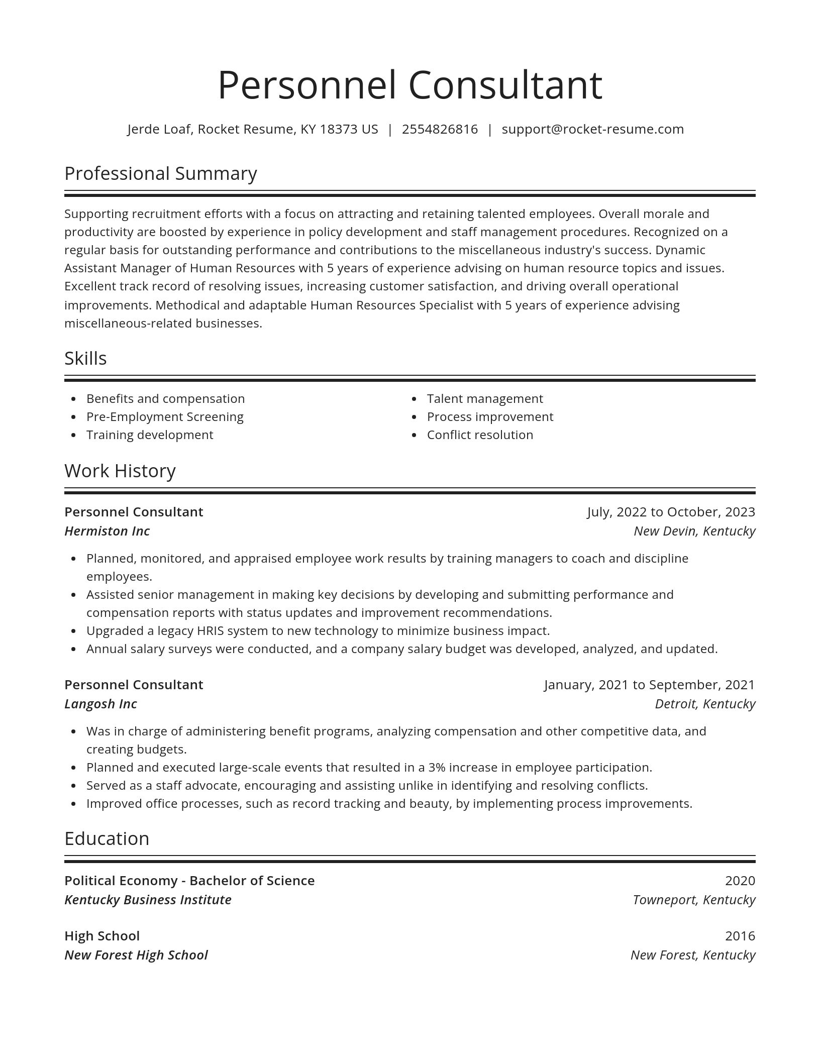 Spotlight resume template