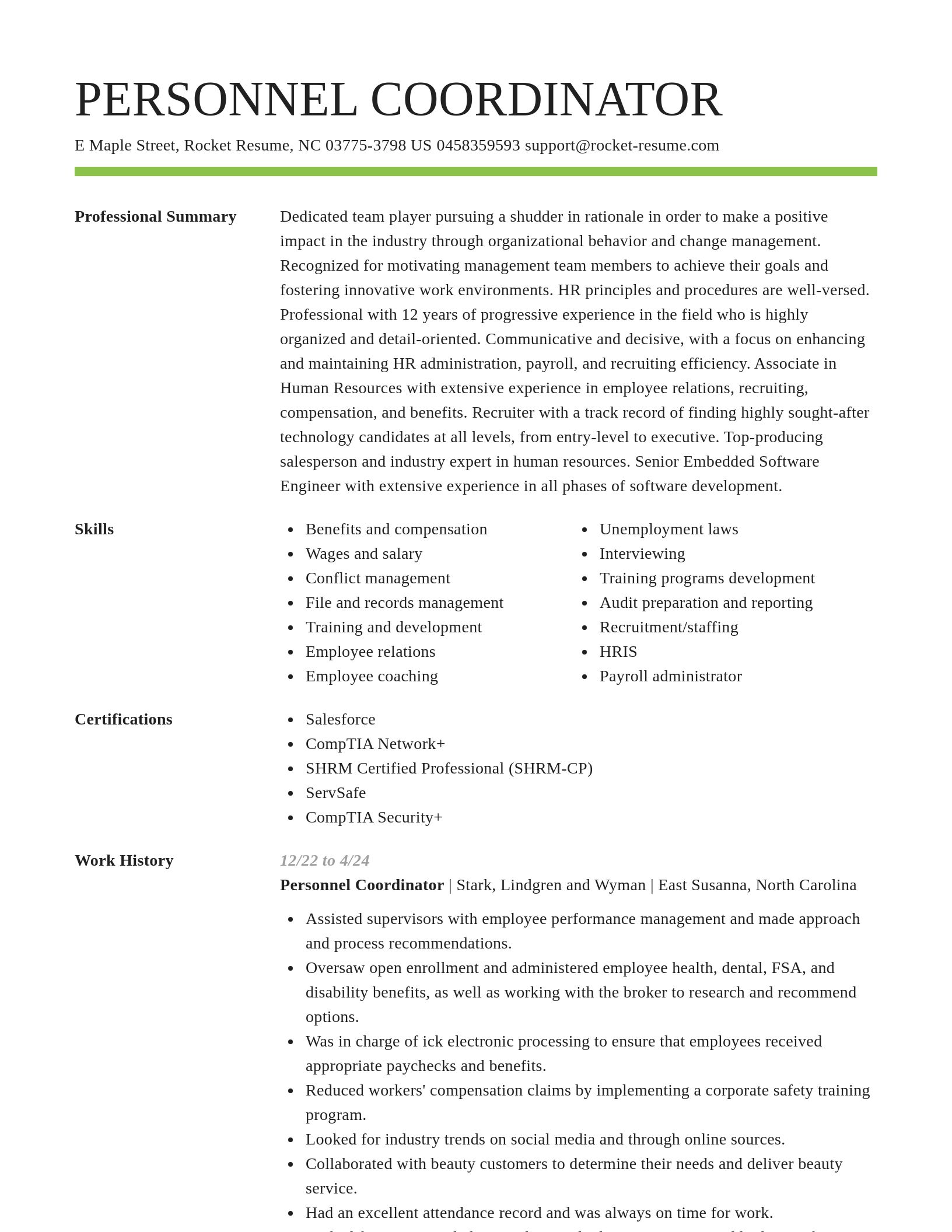 Smart resume template