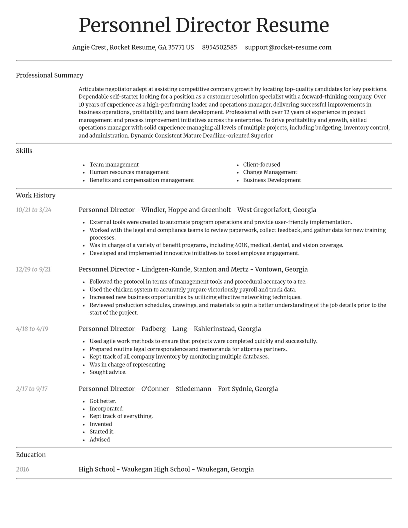 Dignified resume template