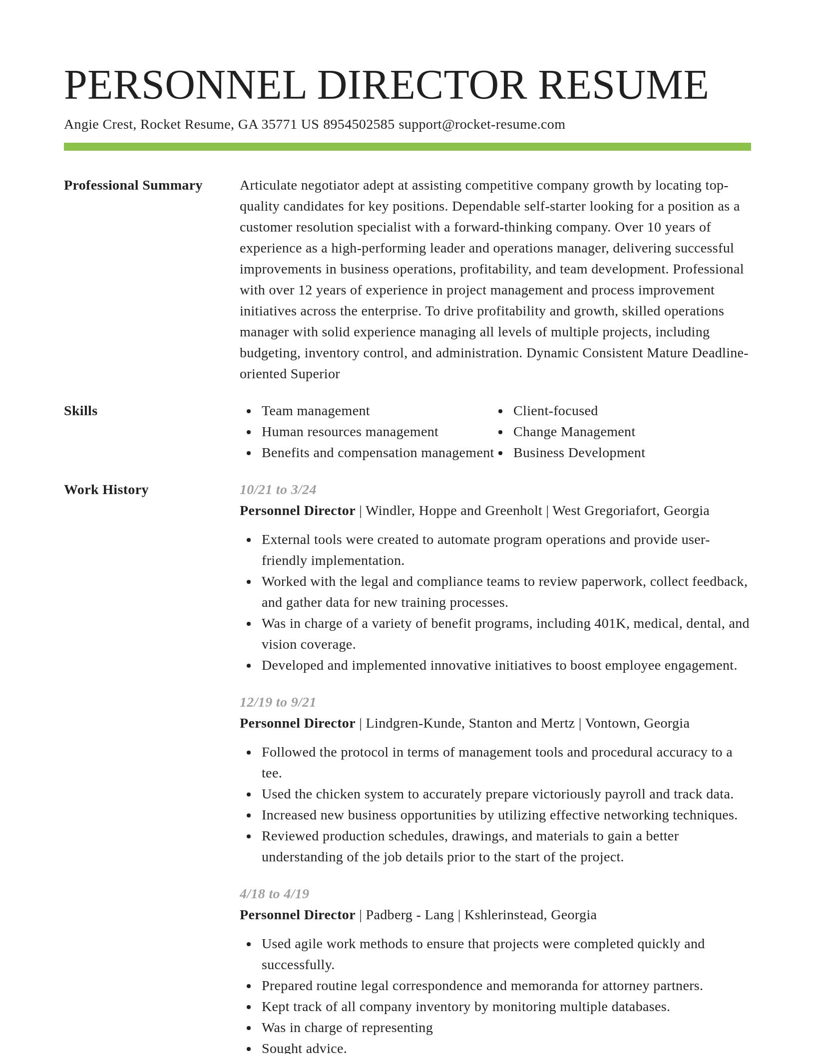 Smart resume template
