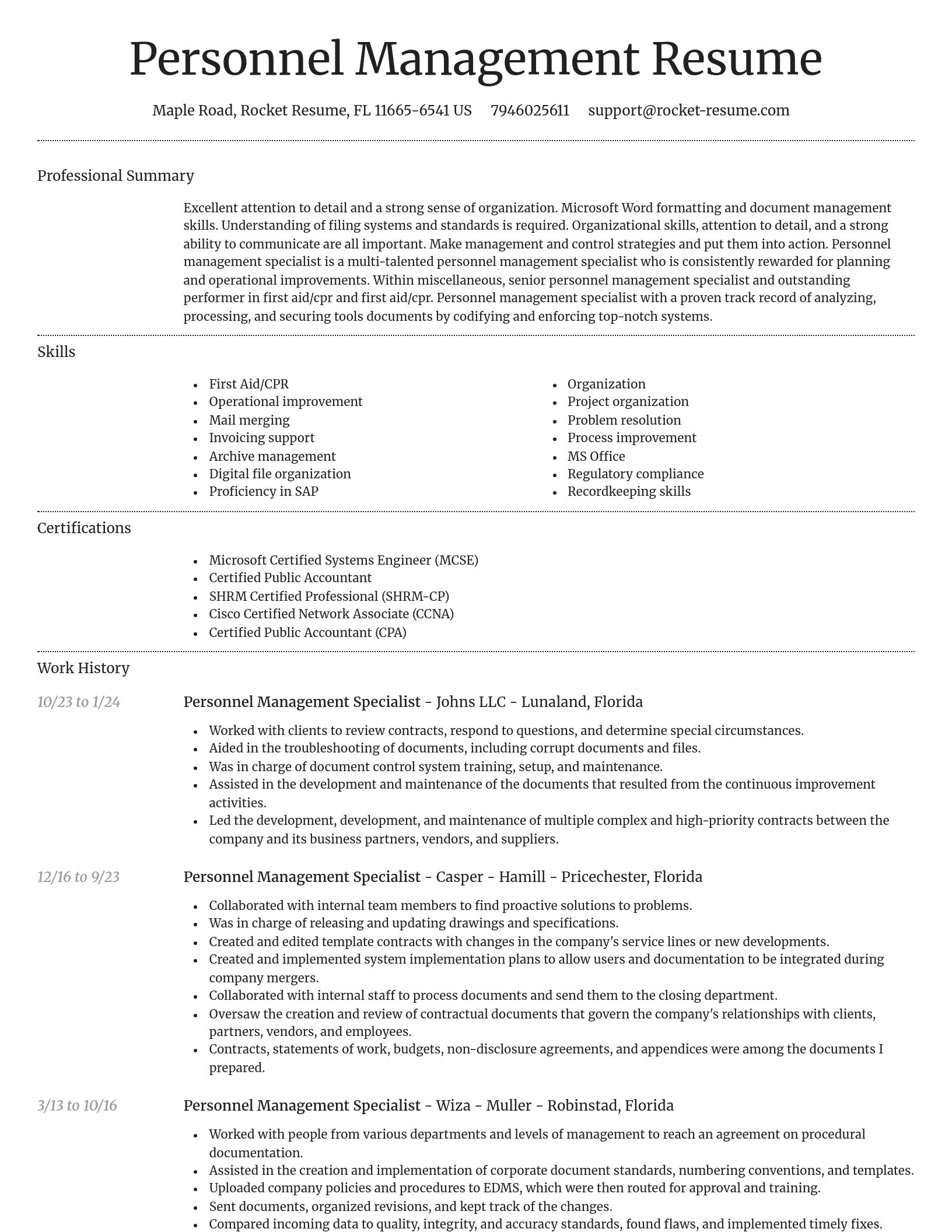 Dignified resume template