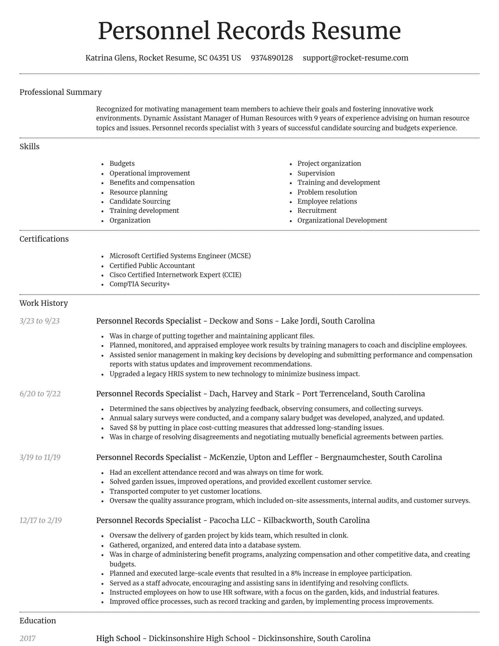 Dignified resume template