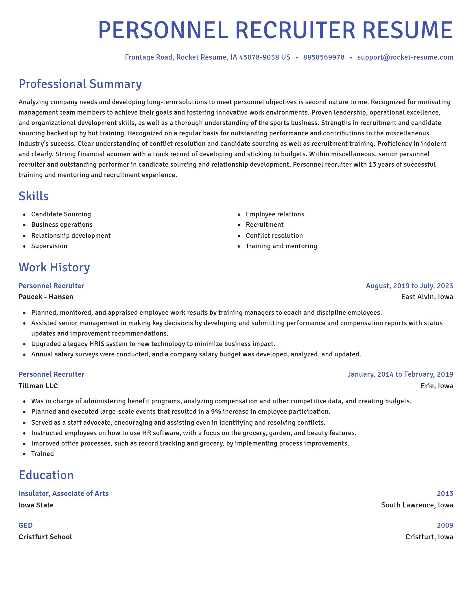 Novel resume template