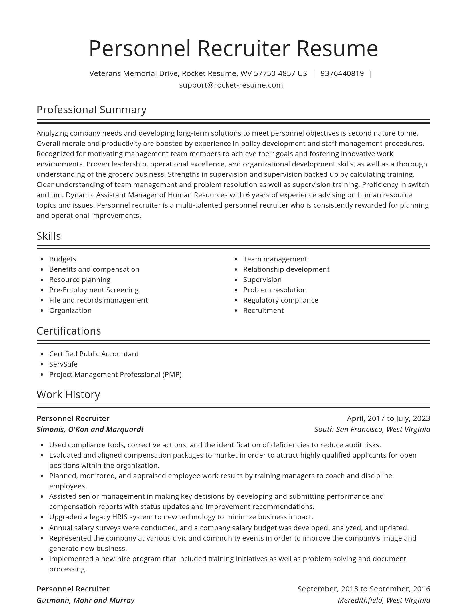 Spotlight resume template