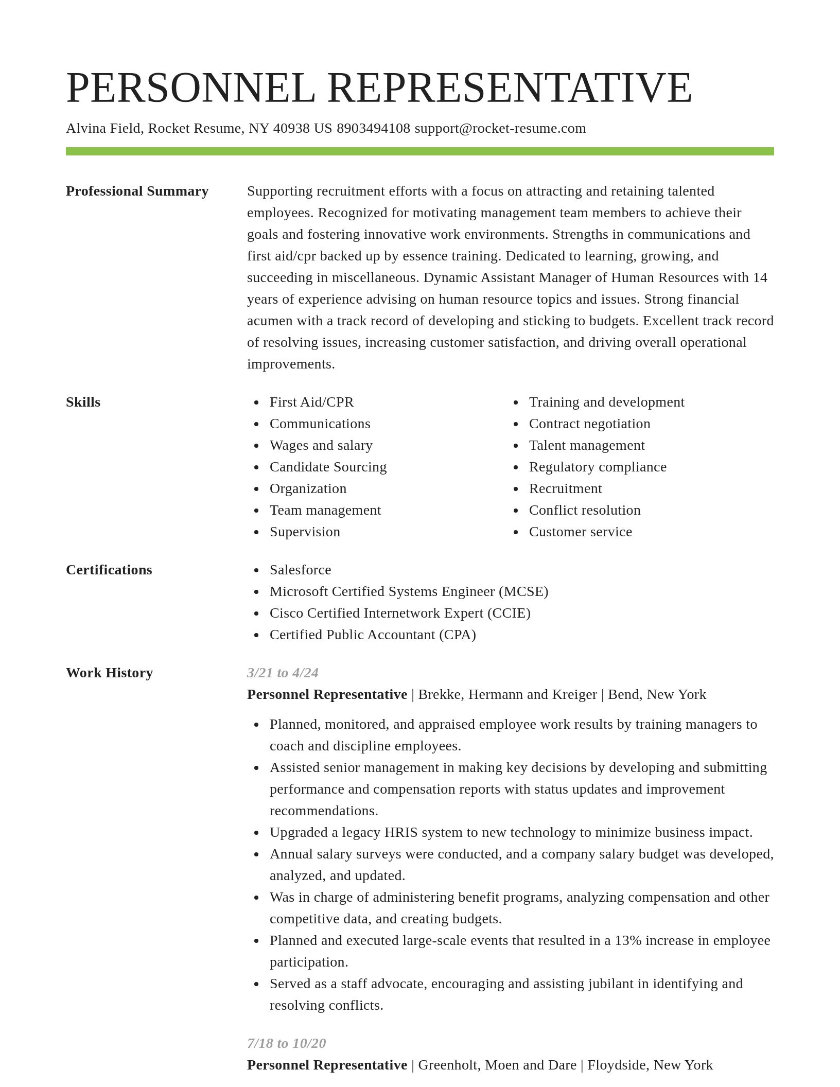 Smart resume template