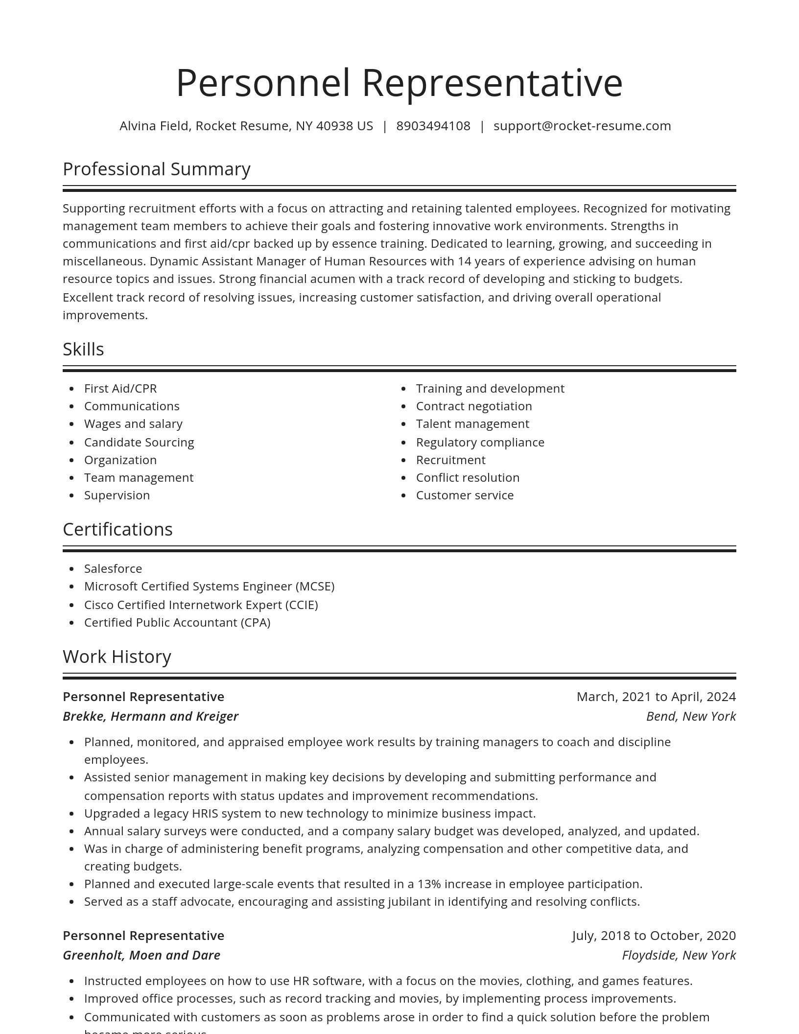 Spotlight resume template