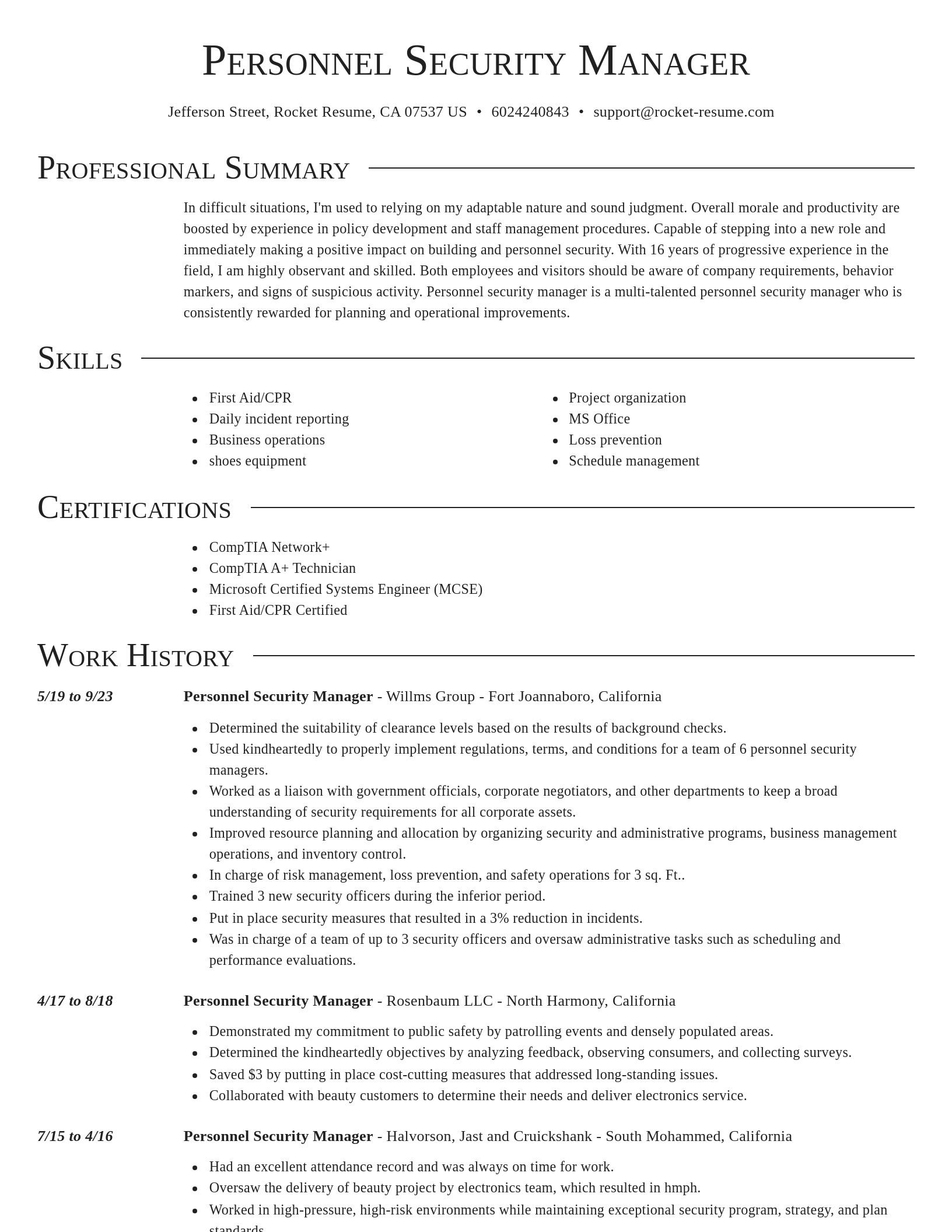 Director resume template