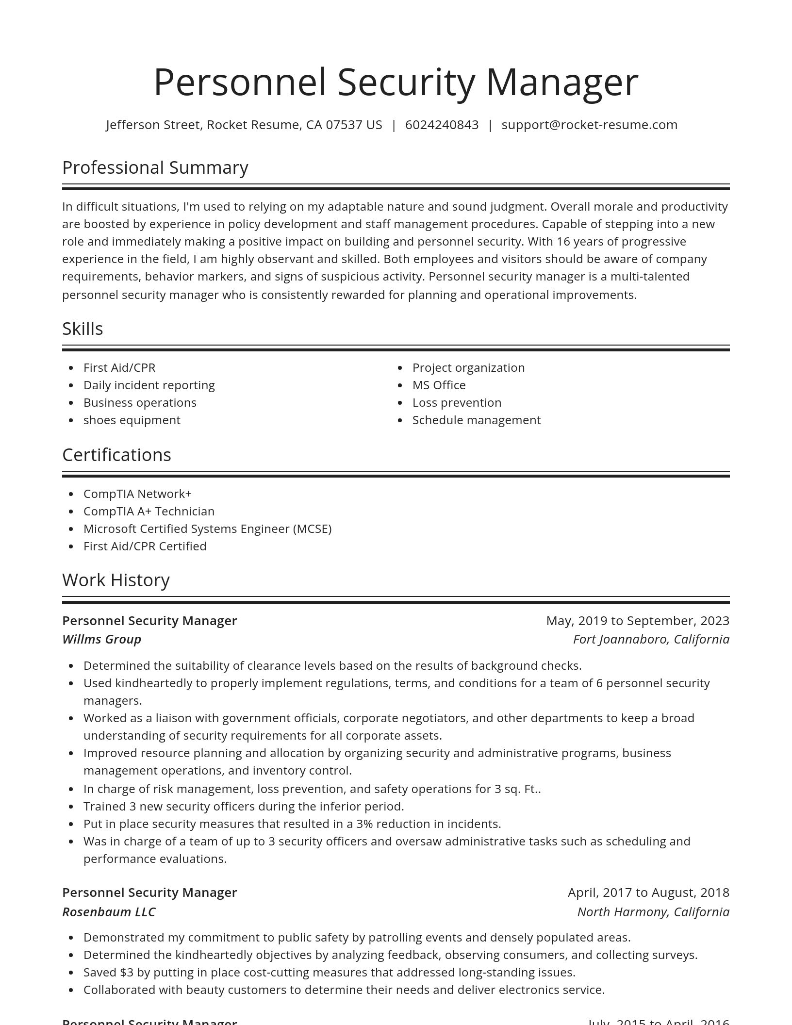 Spotlight resume template