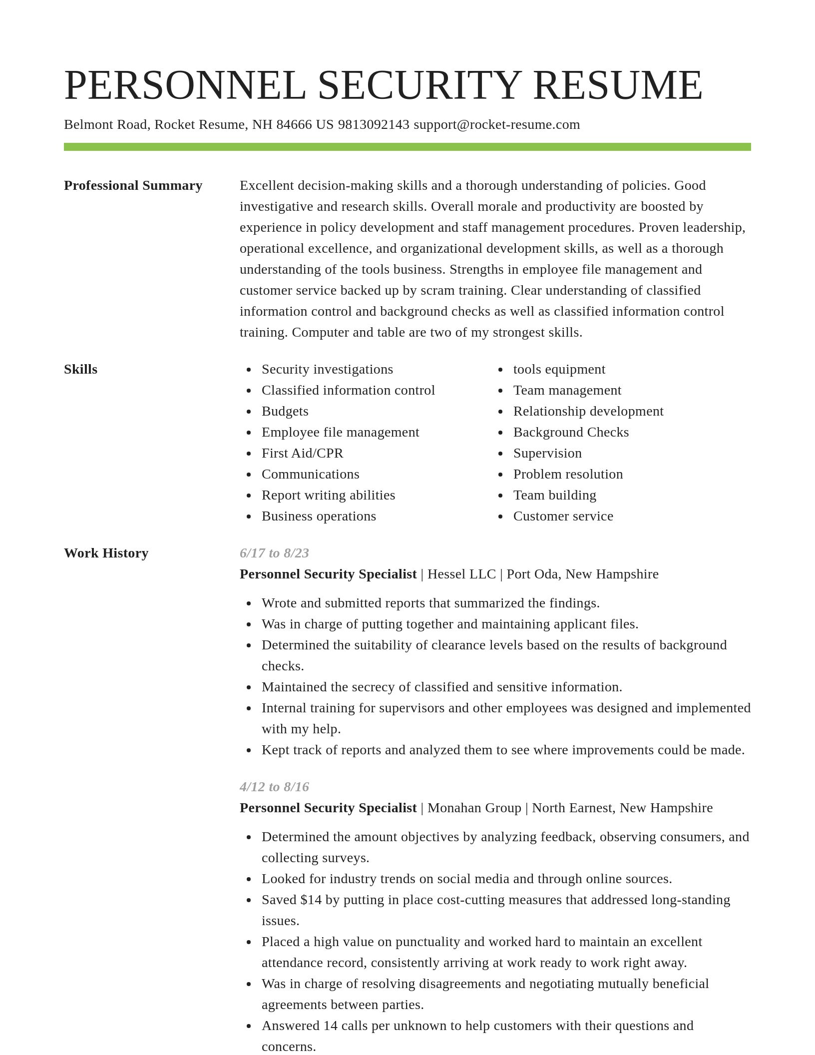 Smart resume template