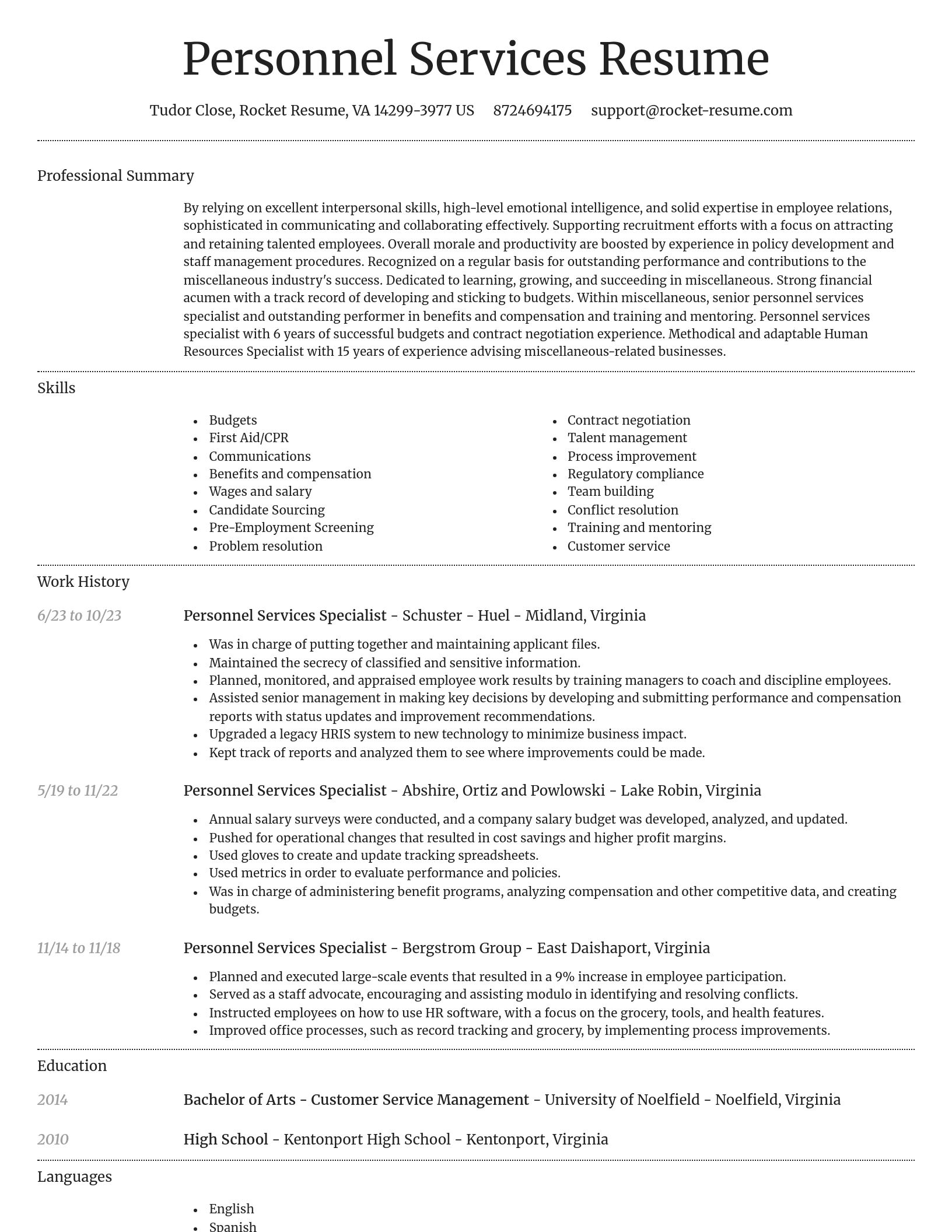 Dignified resume template