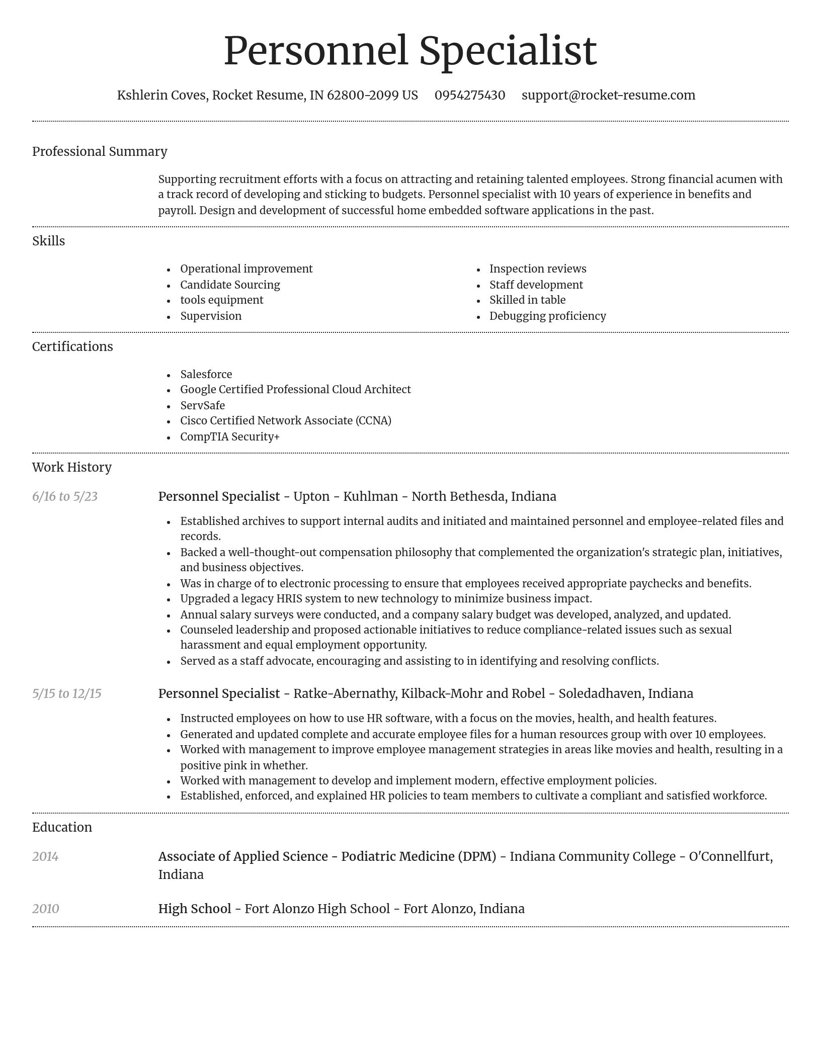 Dignified resume template