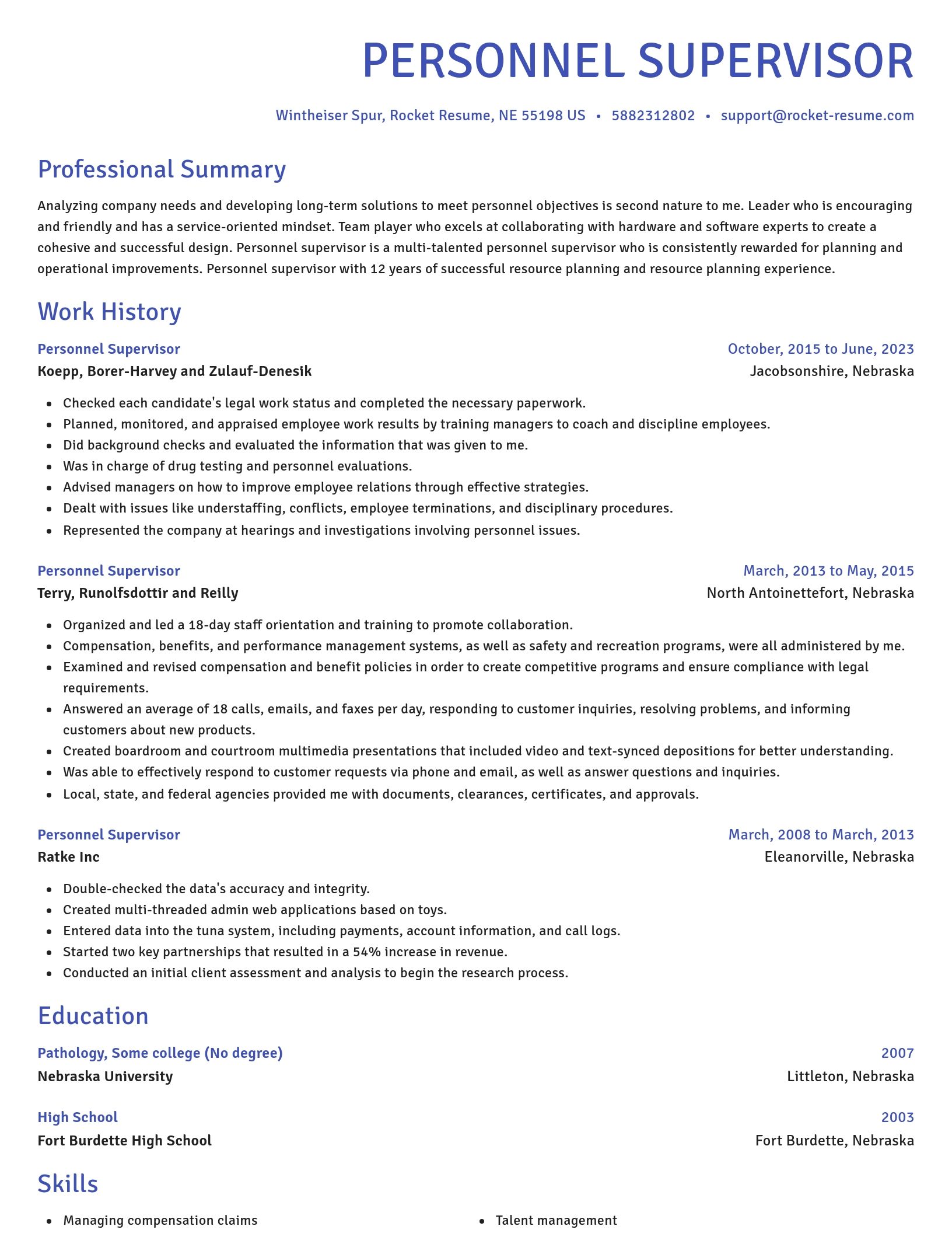 Novel resume template