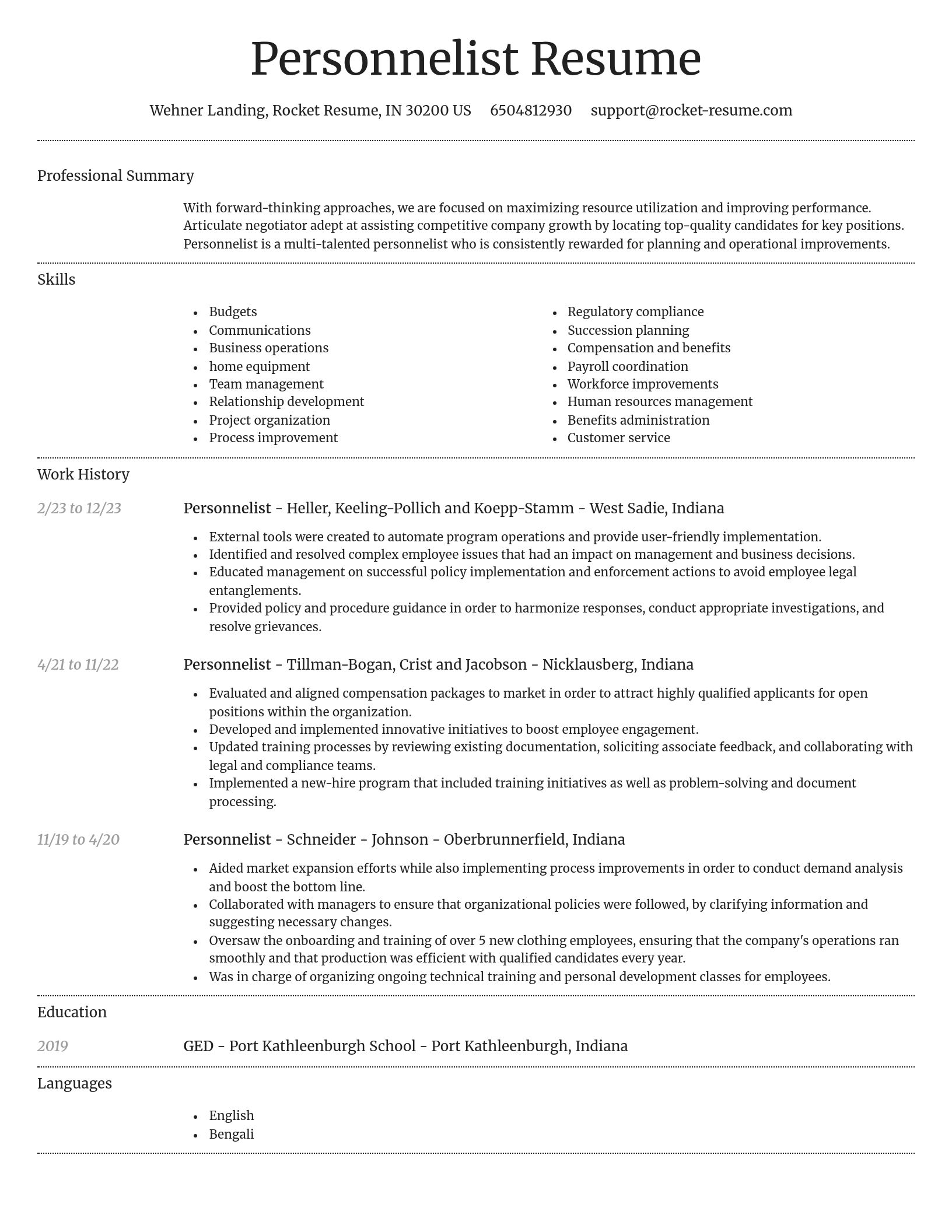 Dignified resume template