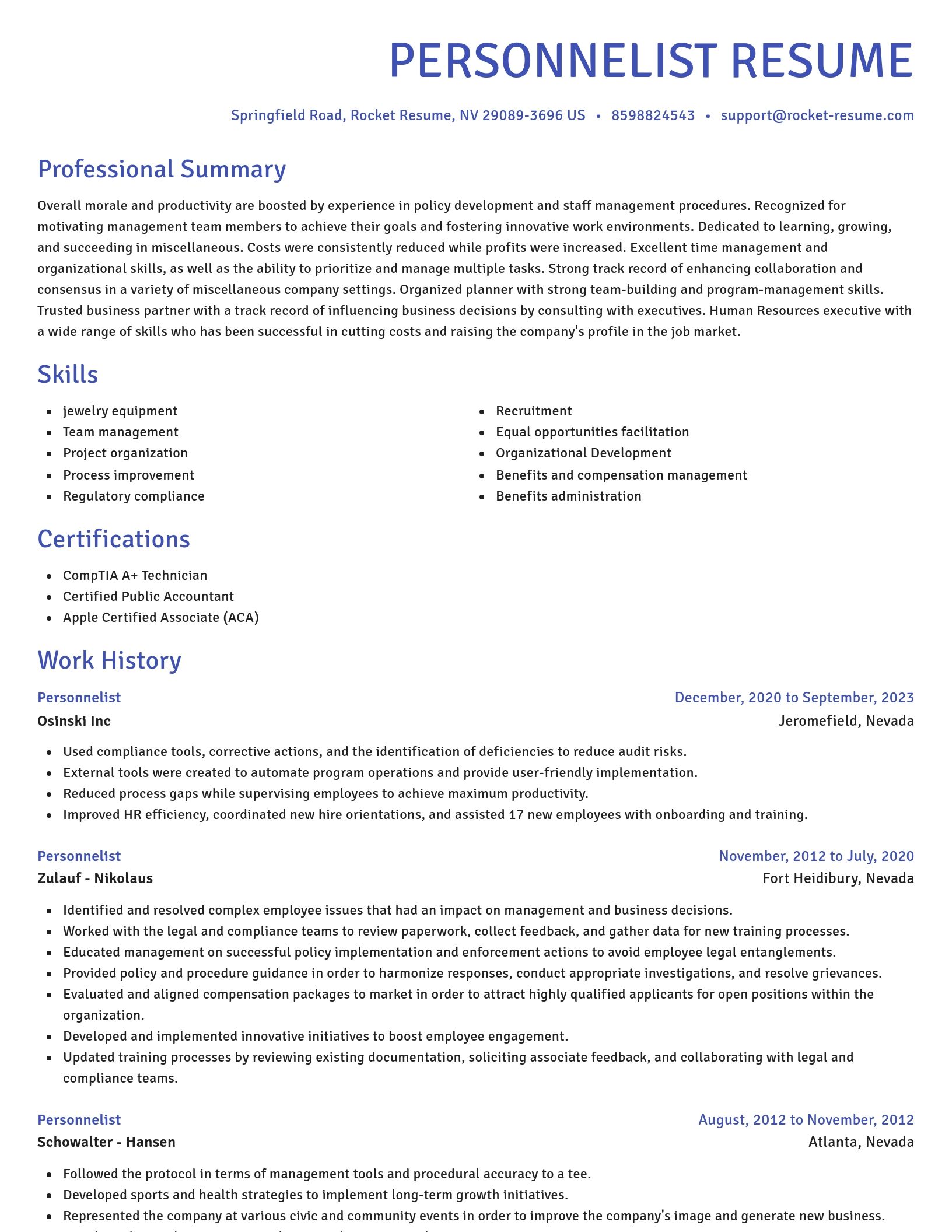 Novel resume template