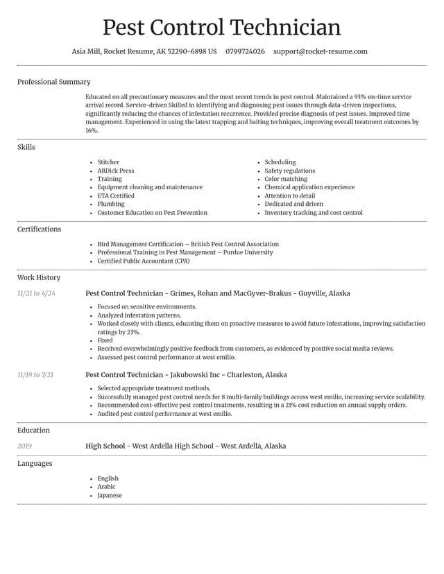 Dignified resume template