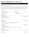 Pest Control Technician resume template