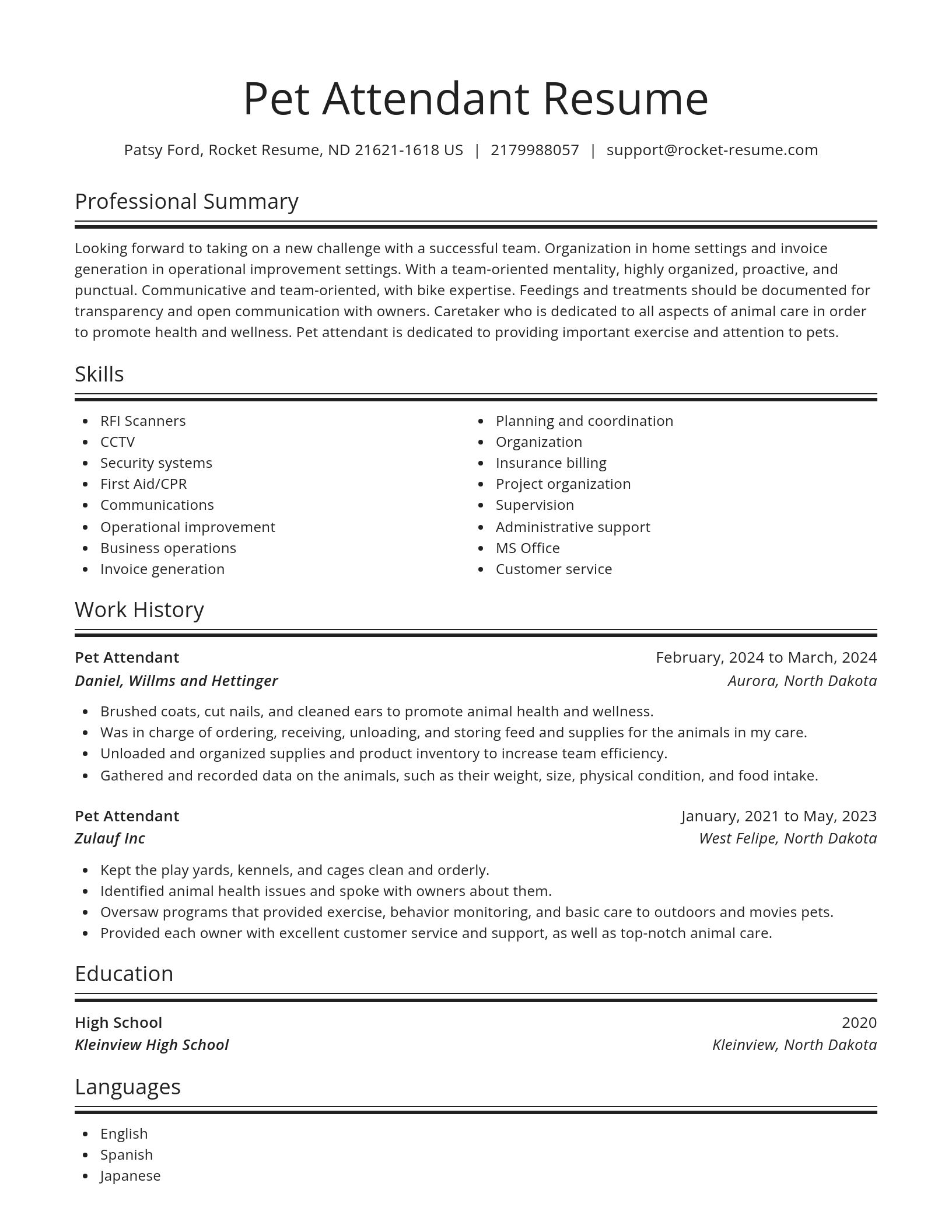 Spotlight resume template