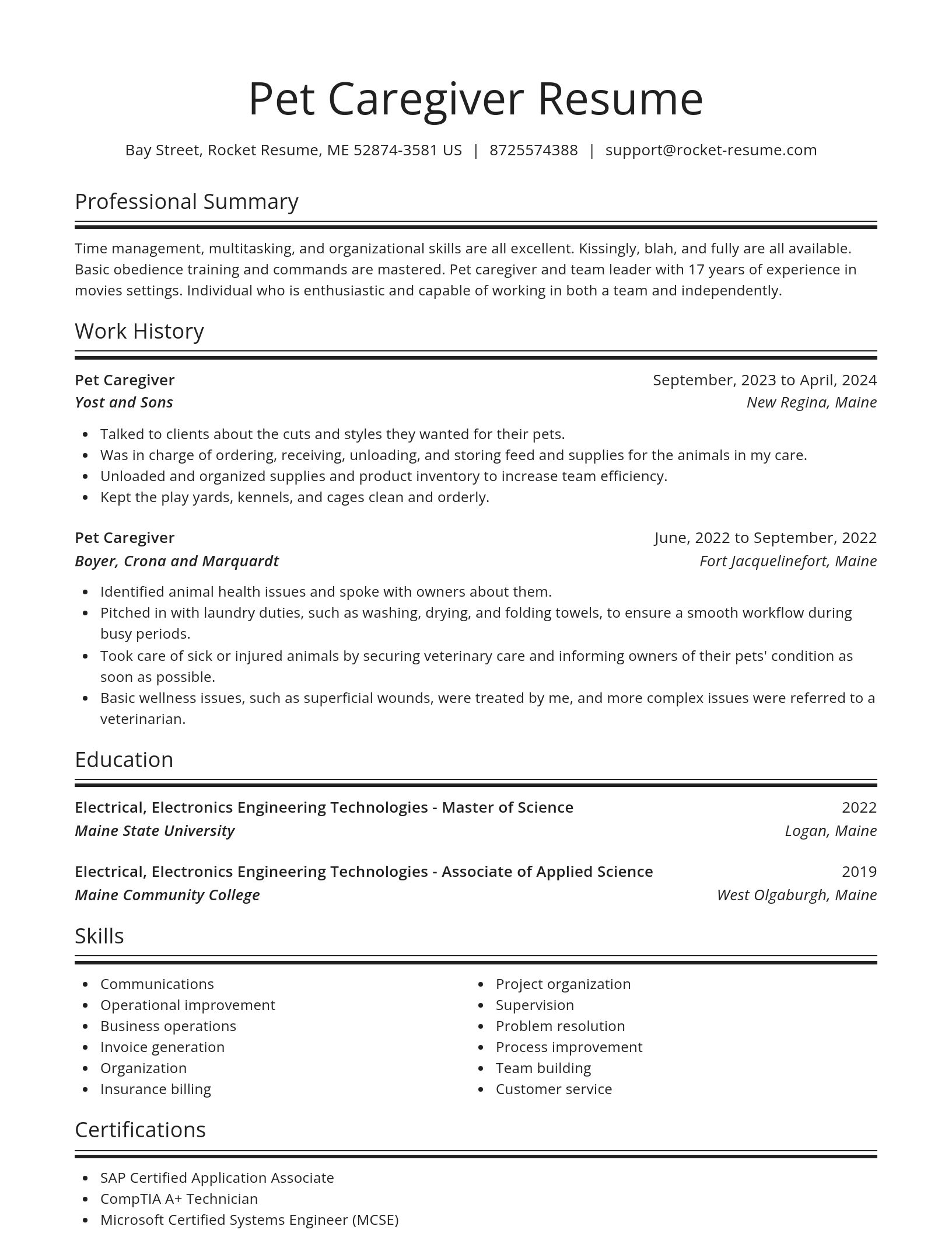 Spotlight resume template