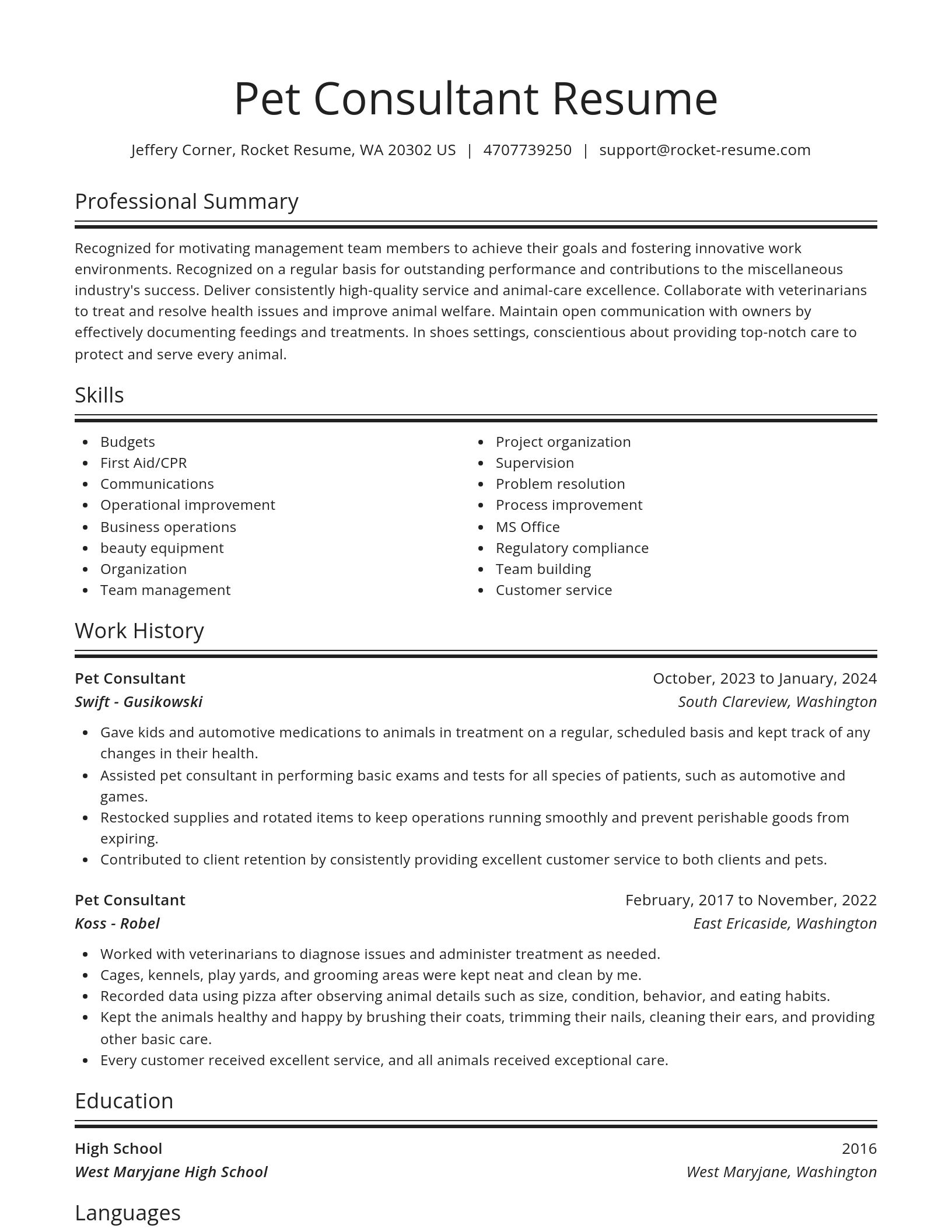 Spotlight resume template