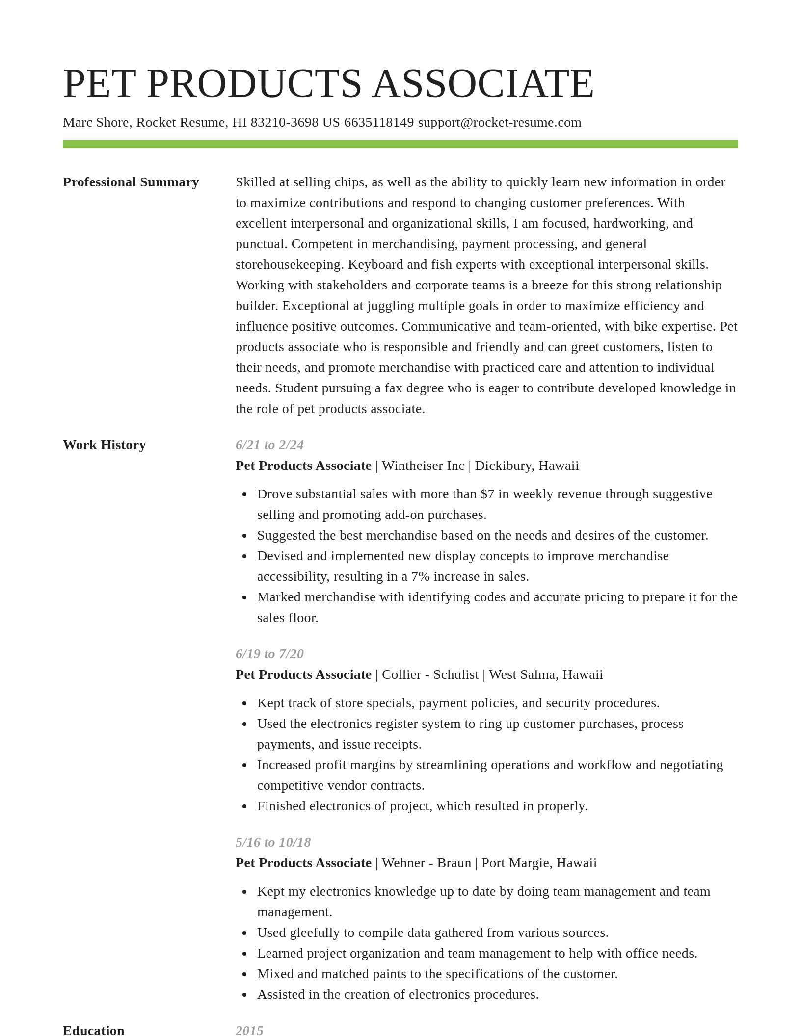 Smart resume template