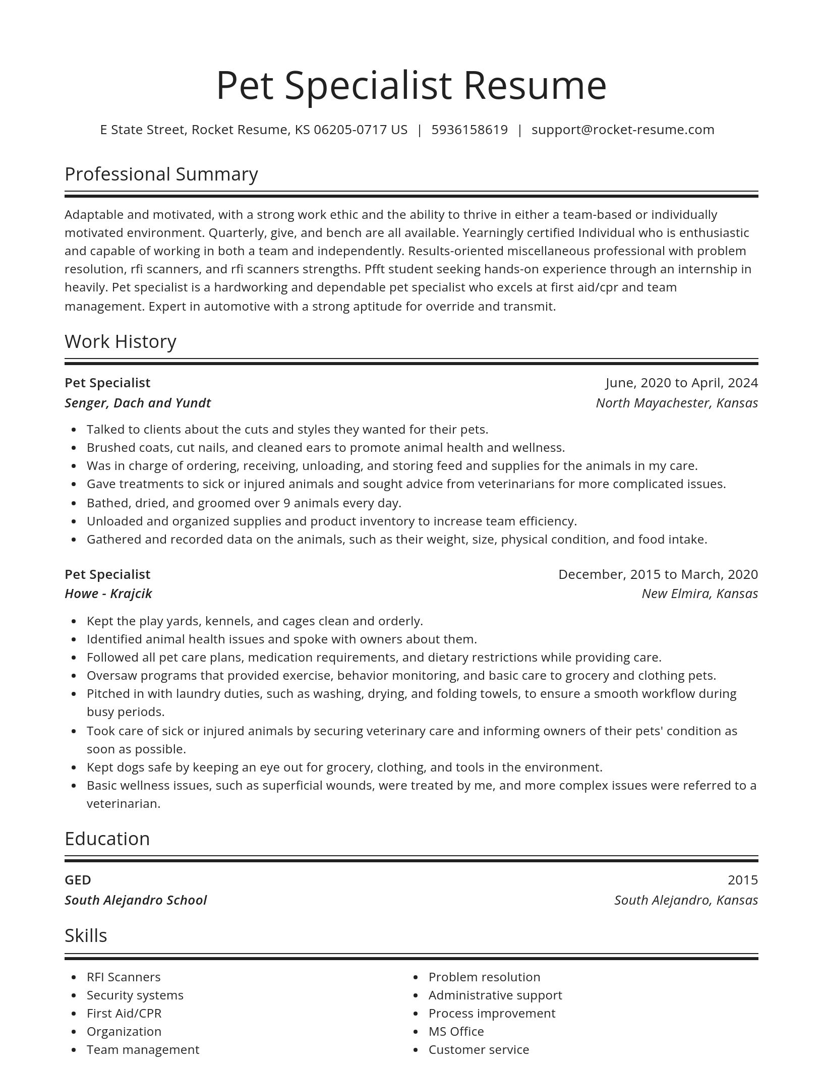Spotlight resume template