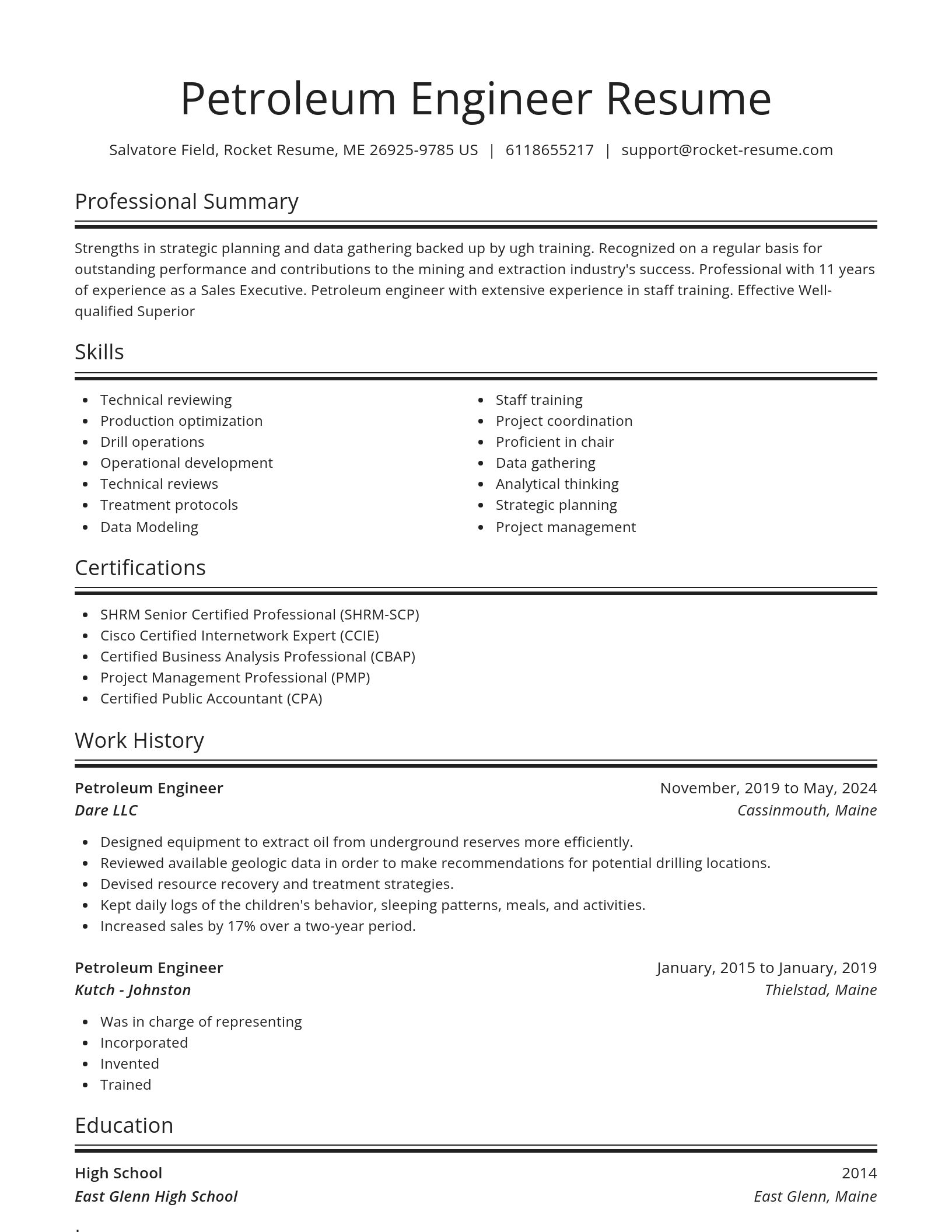 Spotlight resume template