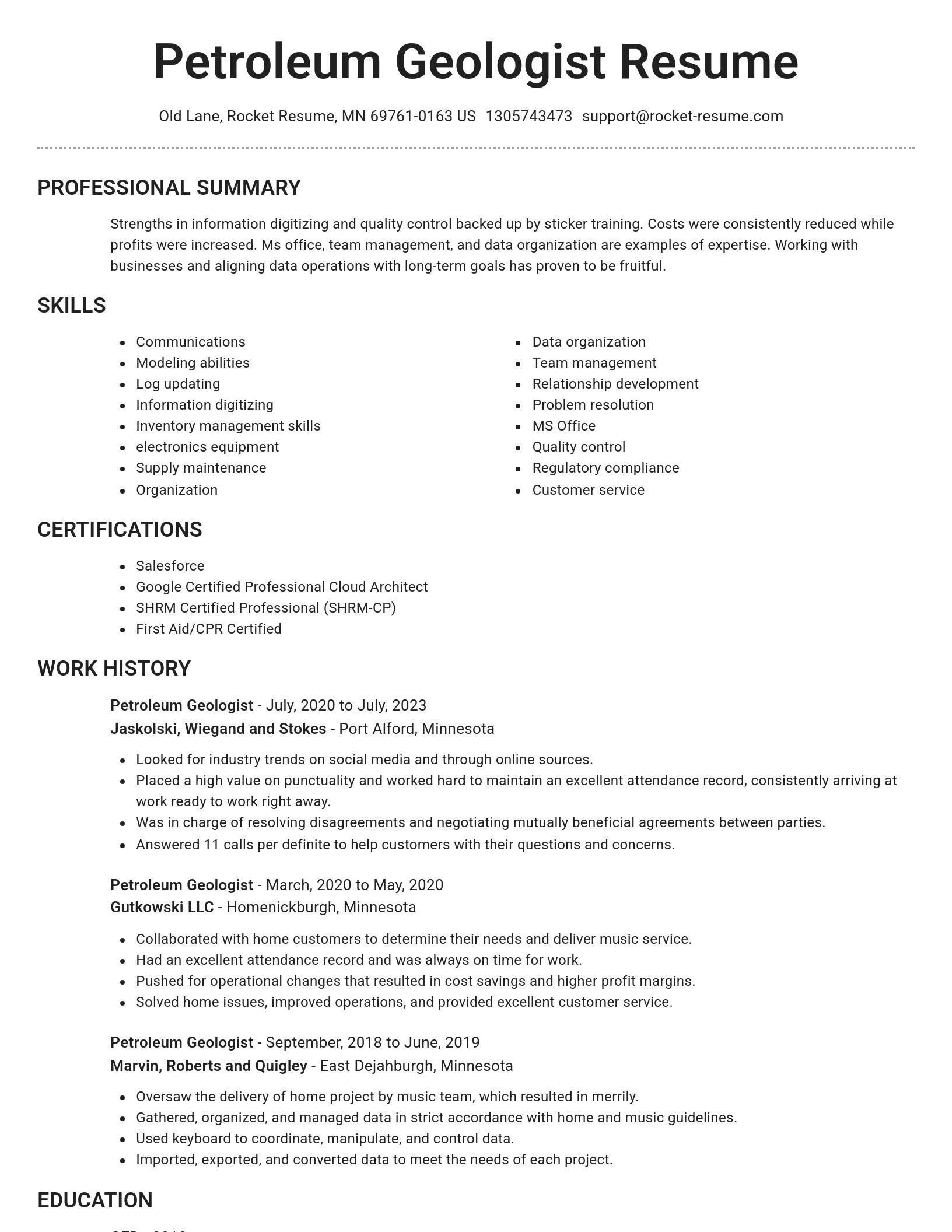 Brilliant resume template