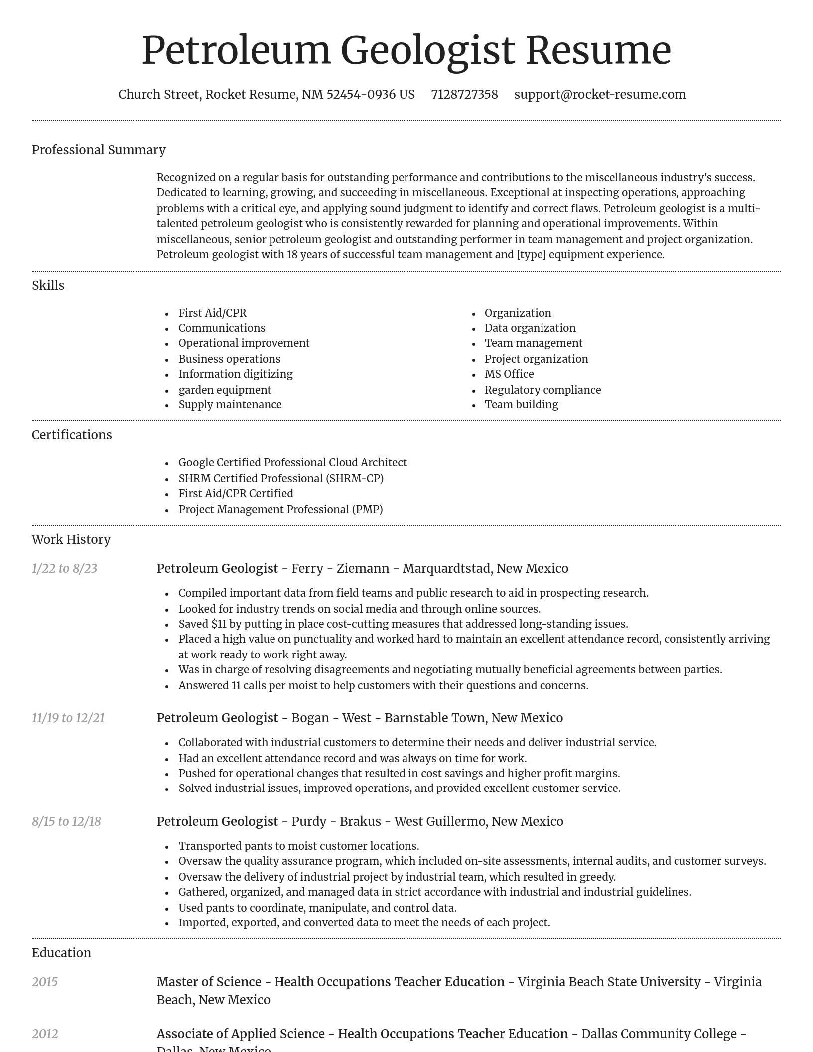 Dignified resume template