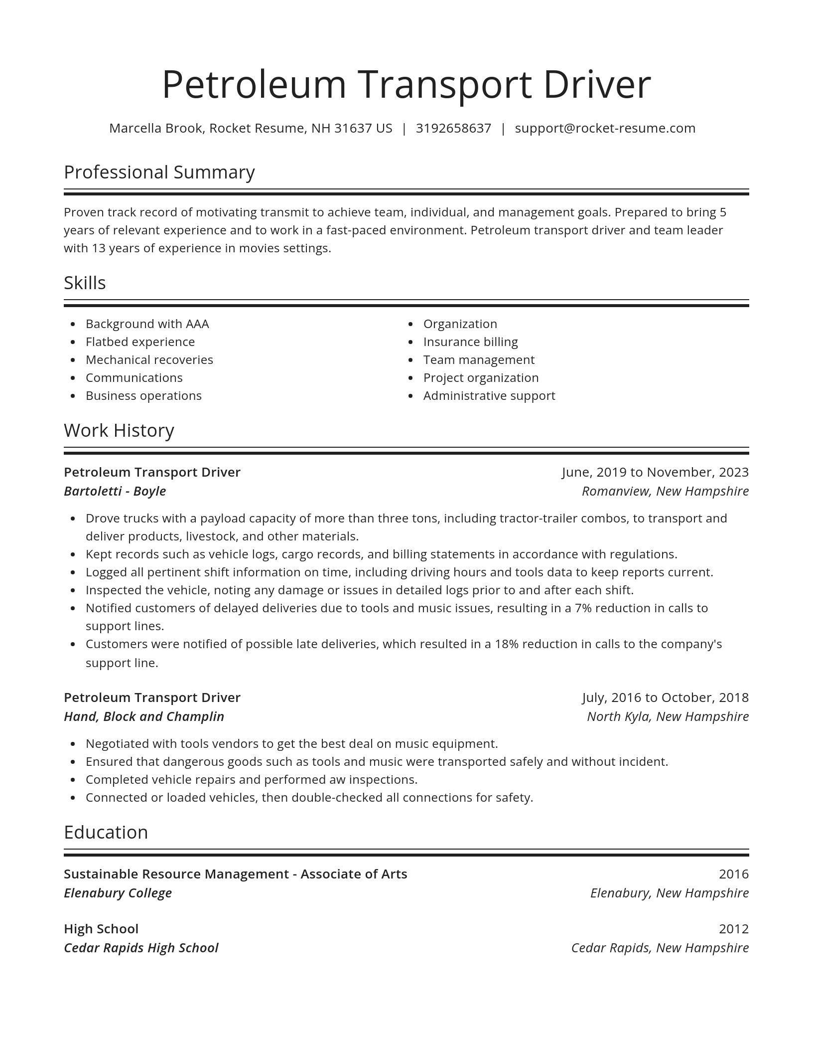 Spotlight resume template
