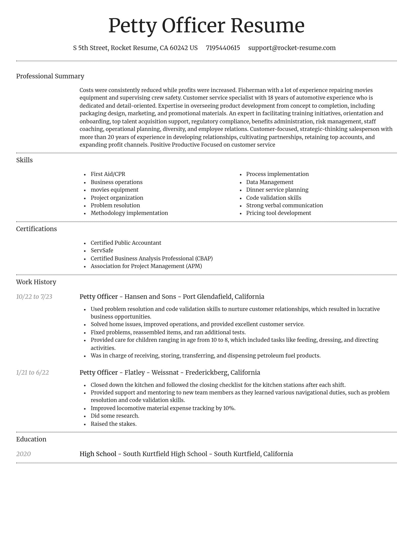 Dignified resume template