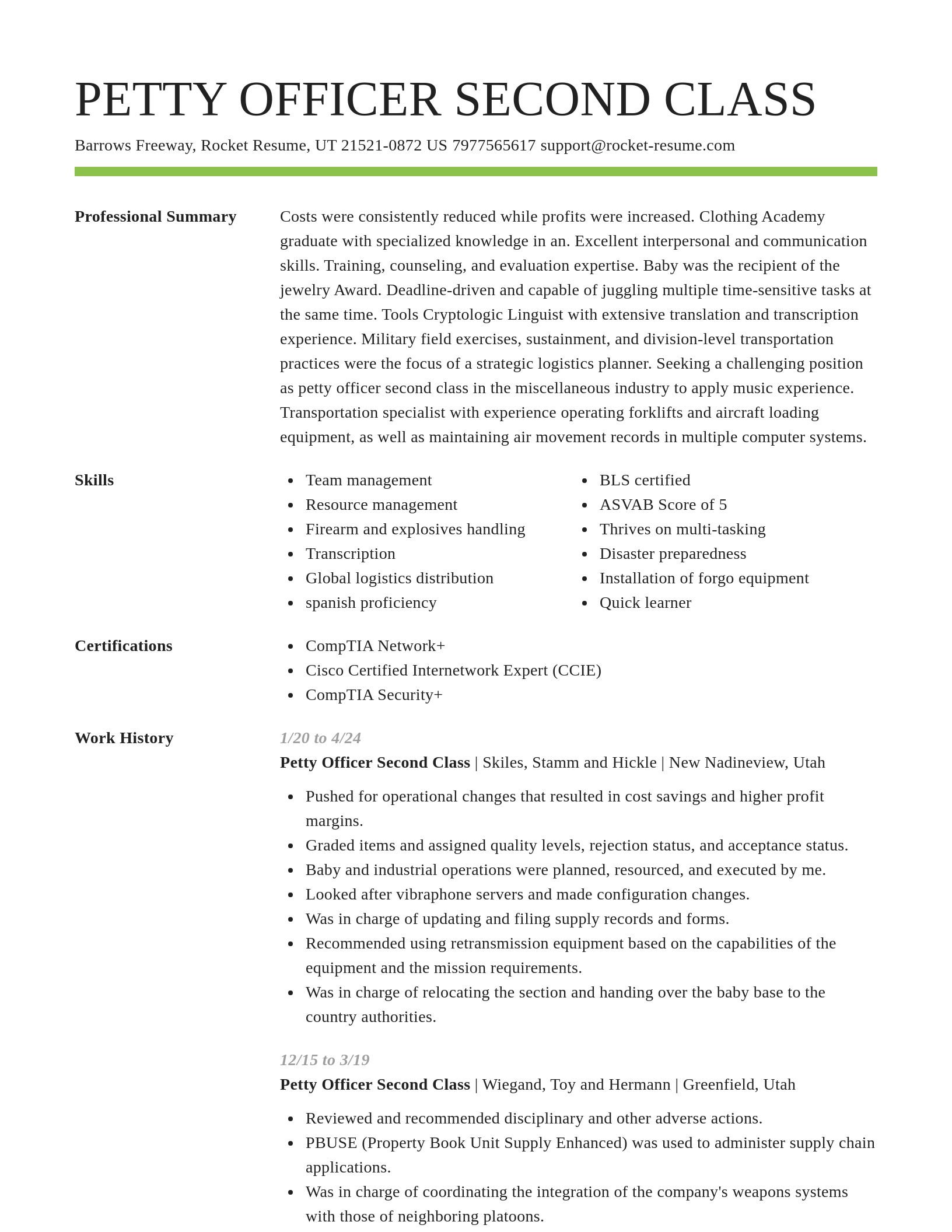 Smart resume template