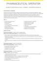 Pharmaceutical Operator resume template